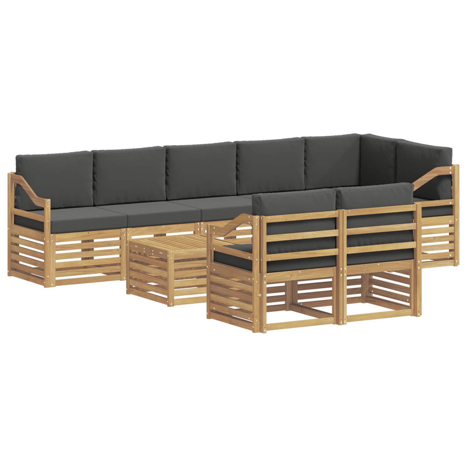 Set vanjskih sofa 8 pcs Bijela i antracit 59 x 59 x 37 cm