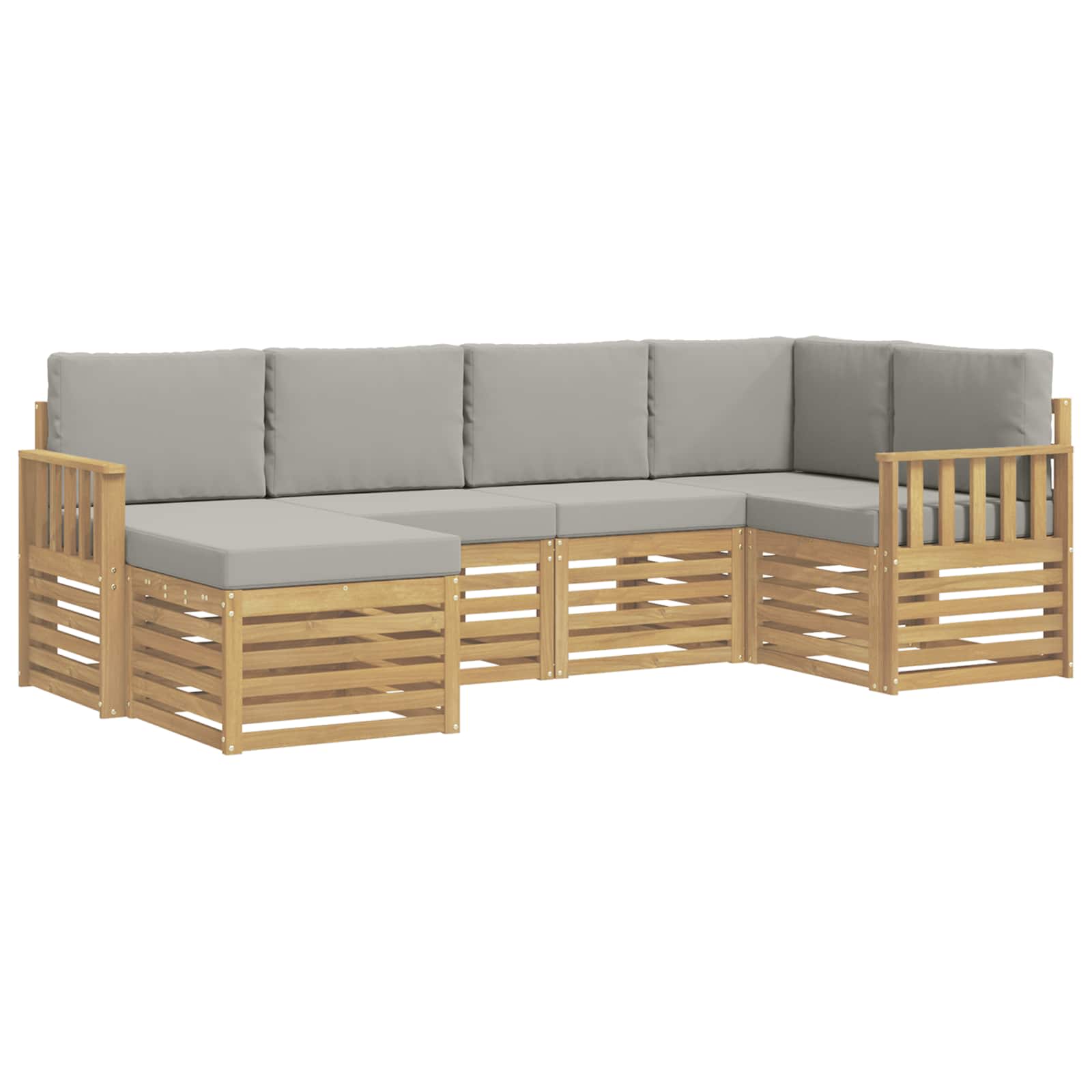 Set vanjskih sofa 6 pcs Bijela i svjetlosiva