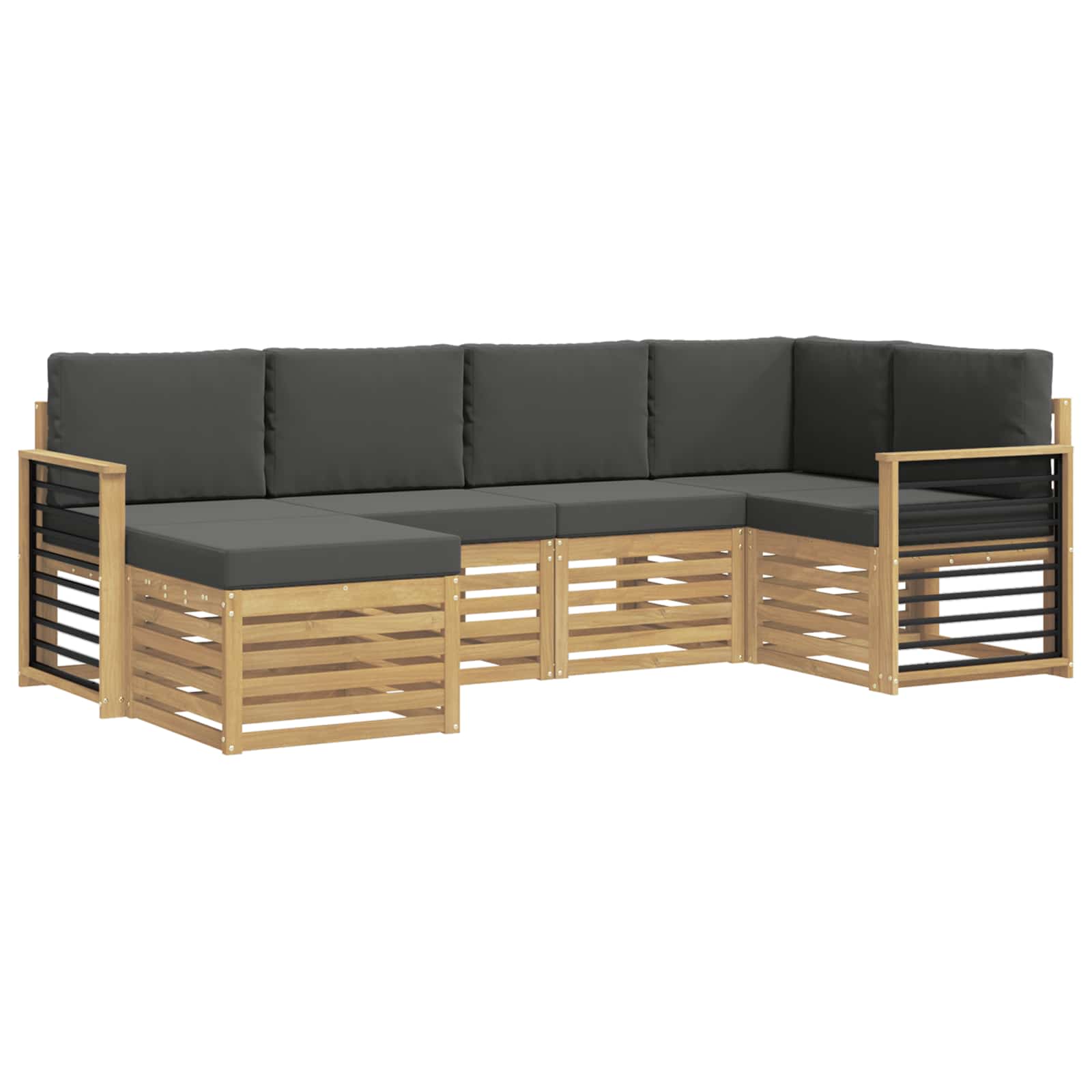 Set vanjskih sofa 6 pcs Bijela i antracit Poliester