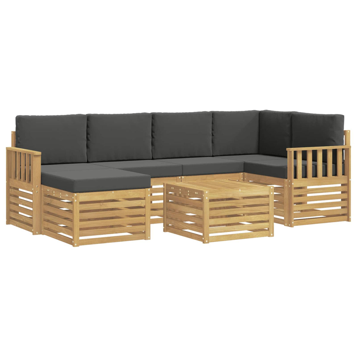Set vanjskih sofa 7 kom. Bijela i antracit Poliester