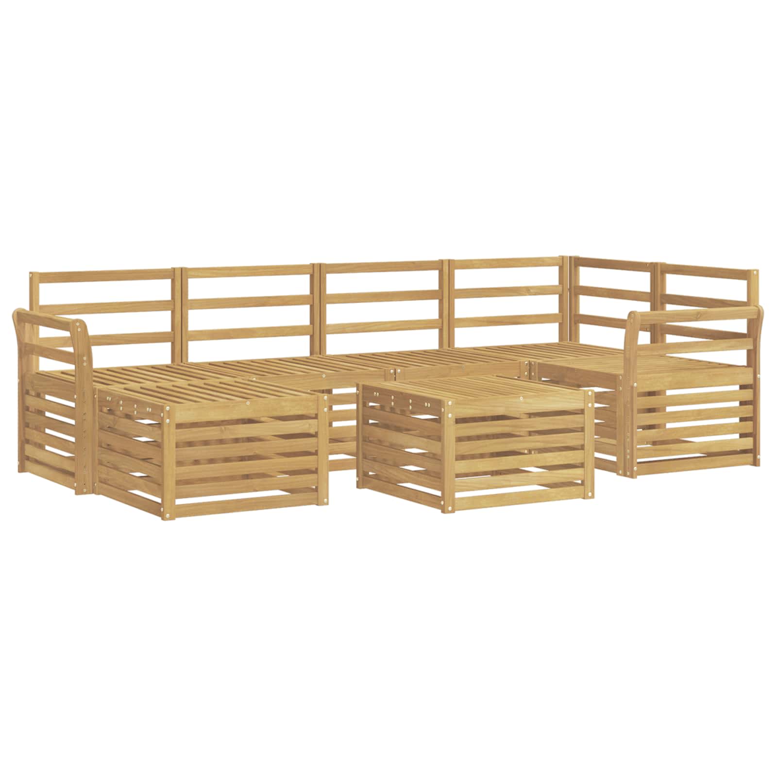 Set vanjskih sofa 7 pcs Bijela Poliester
