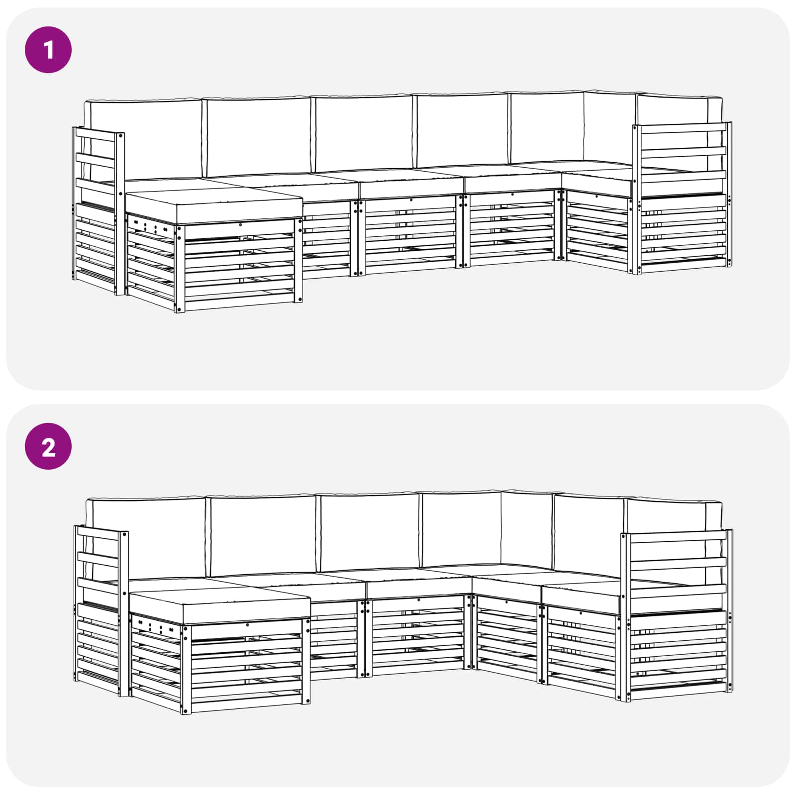 Set vanjskih sofa 7 pcs Bijela i bež