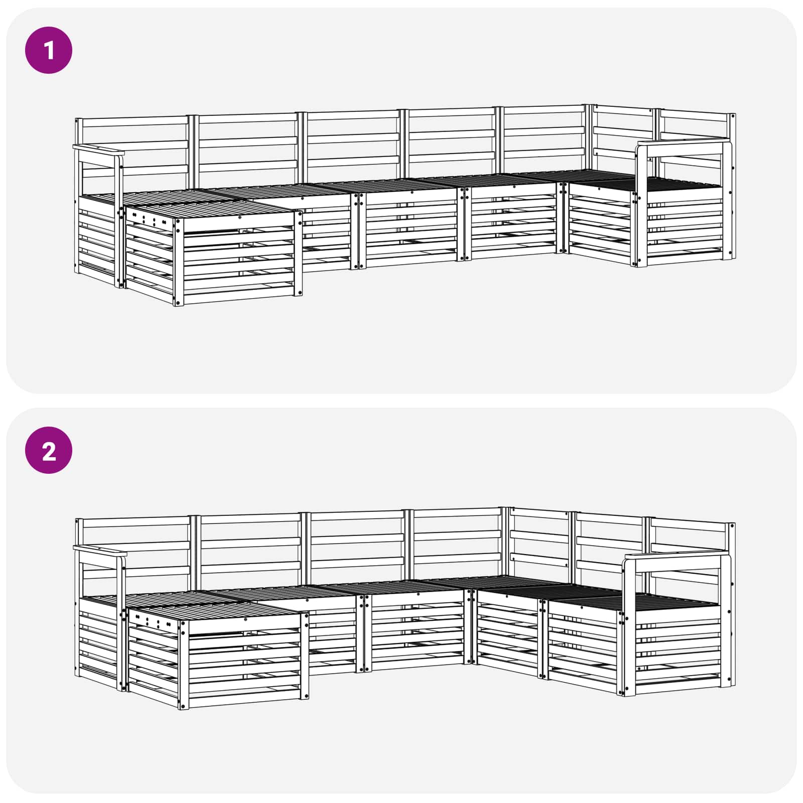 Set vanjskih sofa 7 pcs Bijela