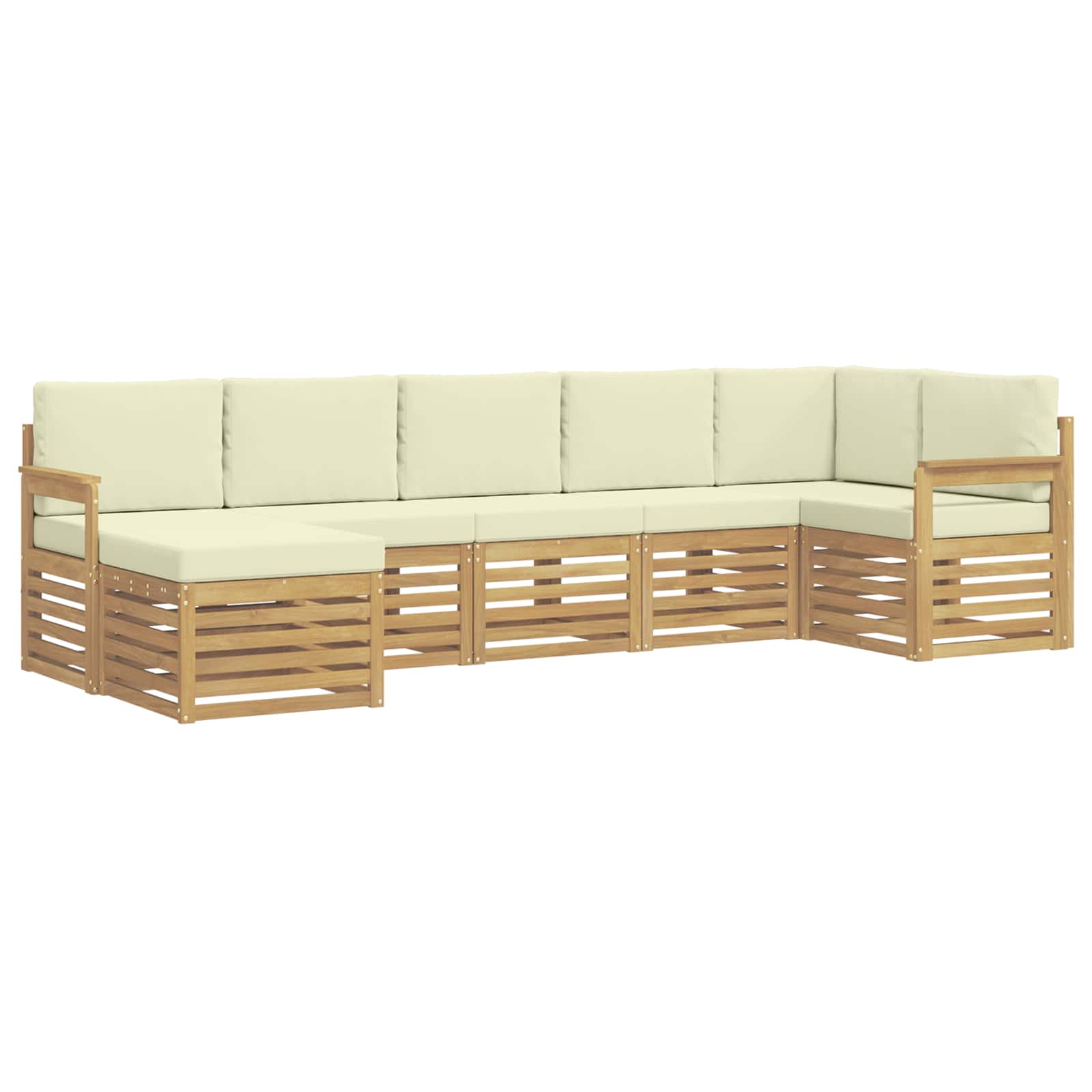 Set vanjskih sofa 7 pcs Bijela i krem