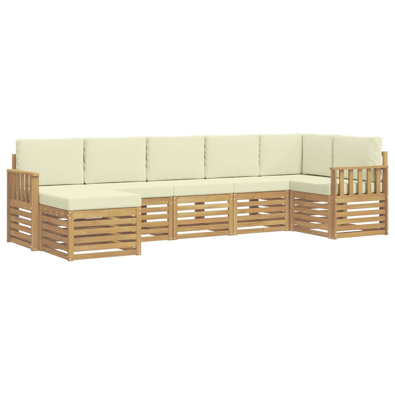Set vanjskih sofa 7 pcs Bijela i krem