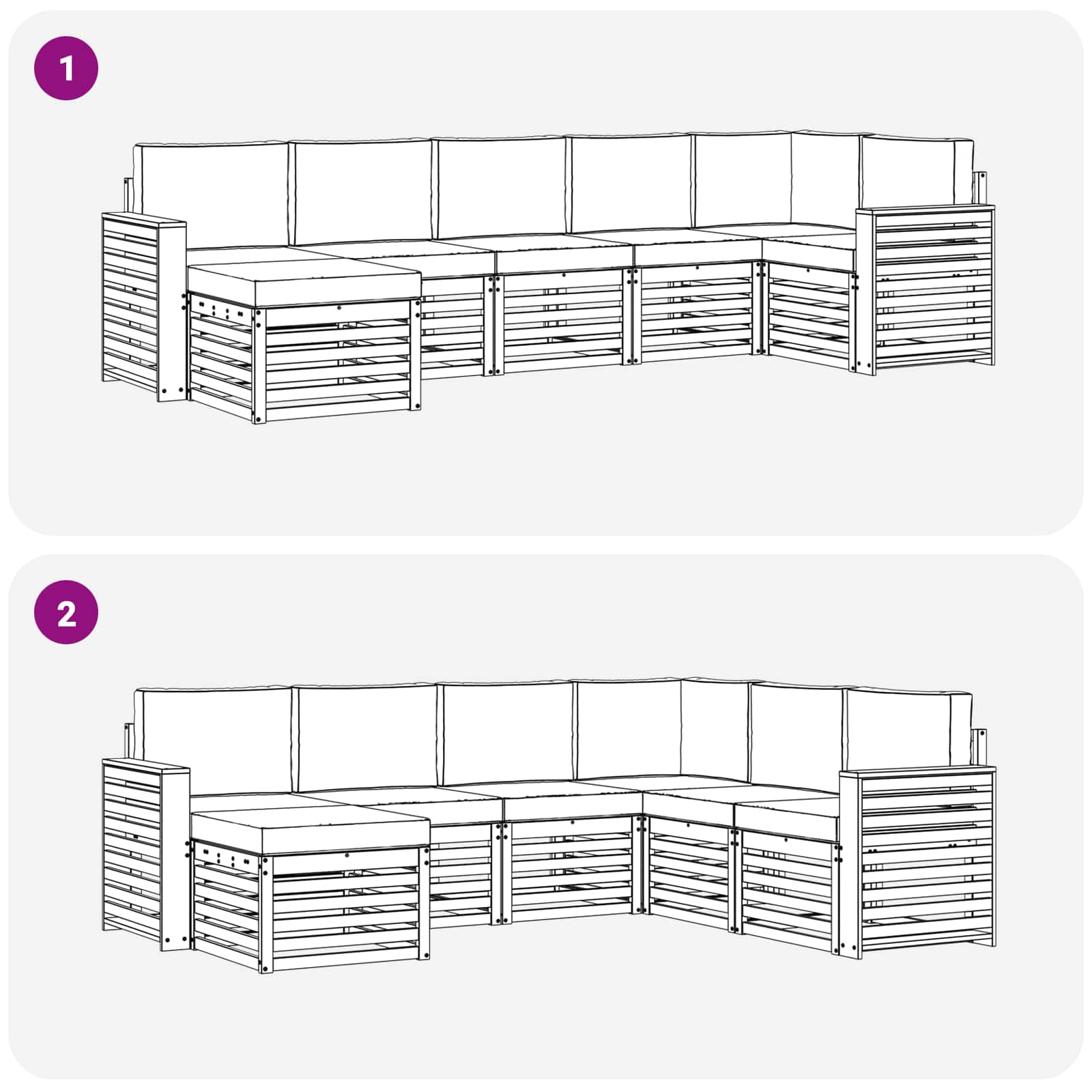 Set vanjskih sofa 7 pcs Bijela i krem