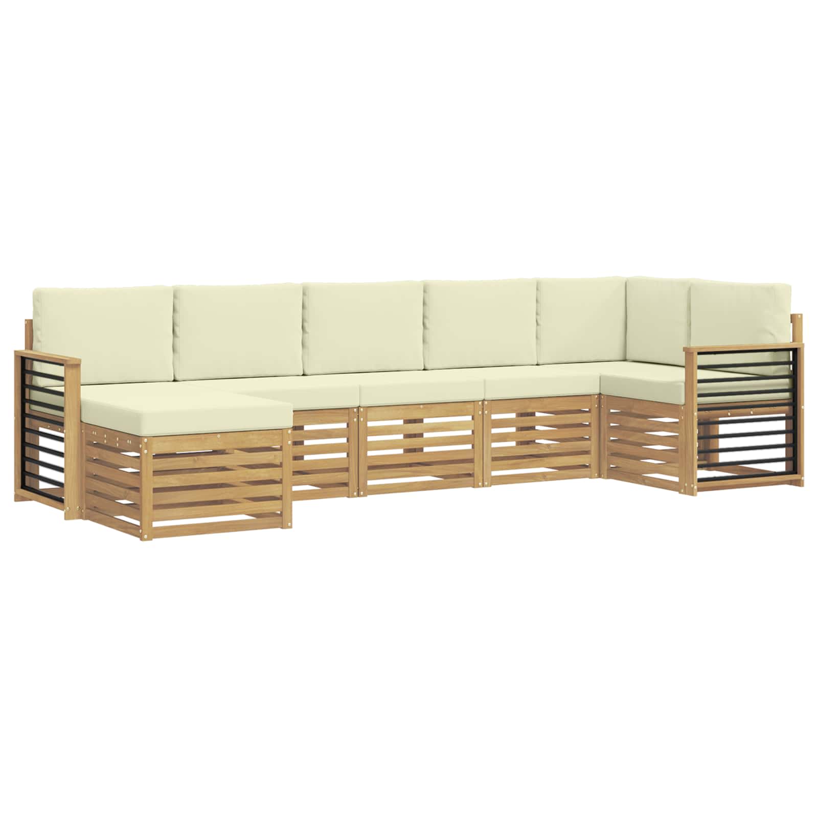 Set vanjskih sofa 7 pcs Bijela i krem