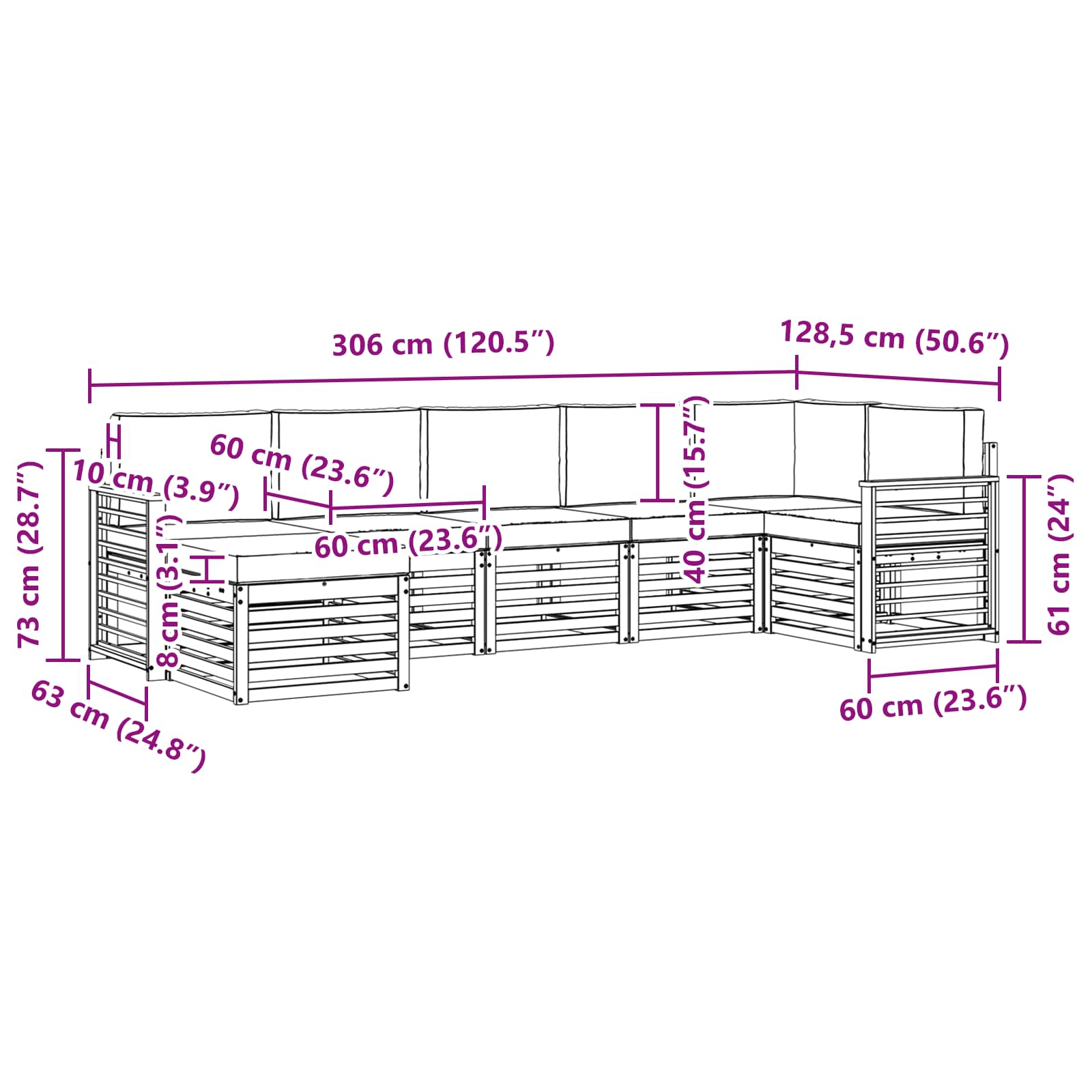 Set vanjskih sofa 7 pcs Bijela i antracit