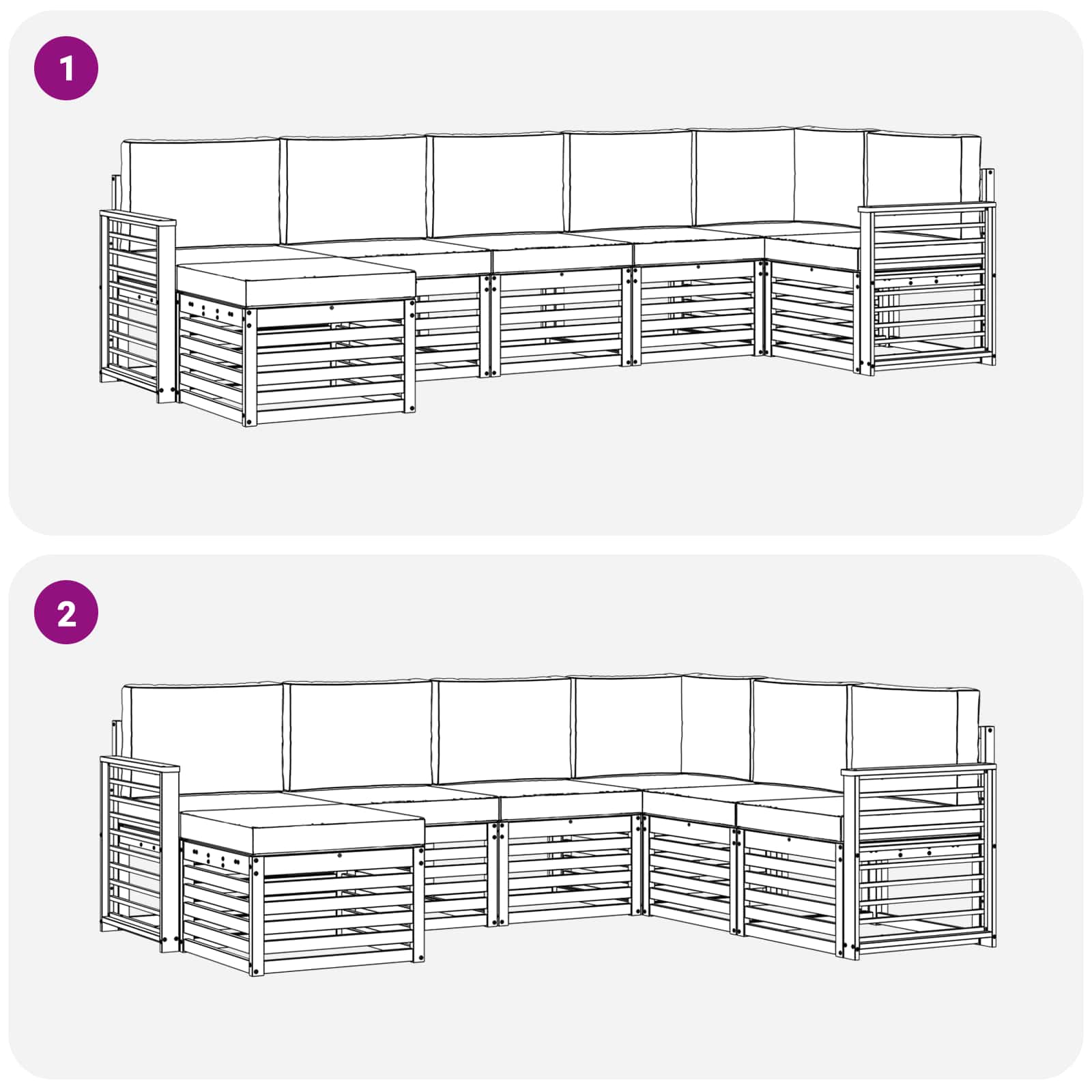 Set vanjskih sofa 7 pcs Bijela i antracit