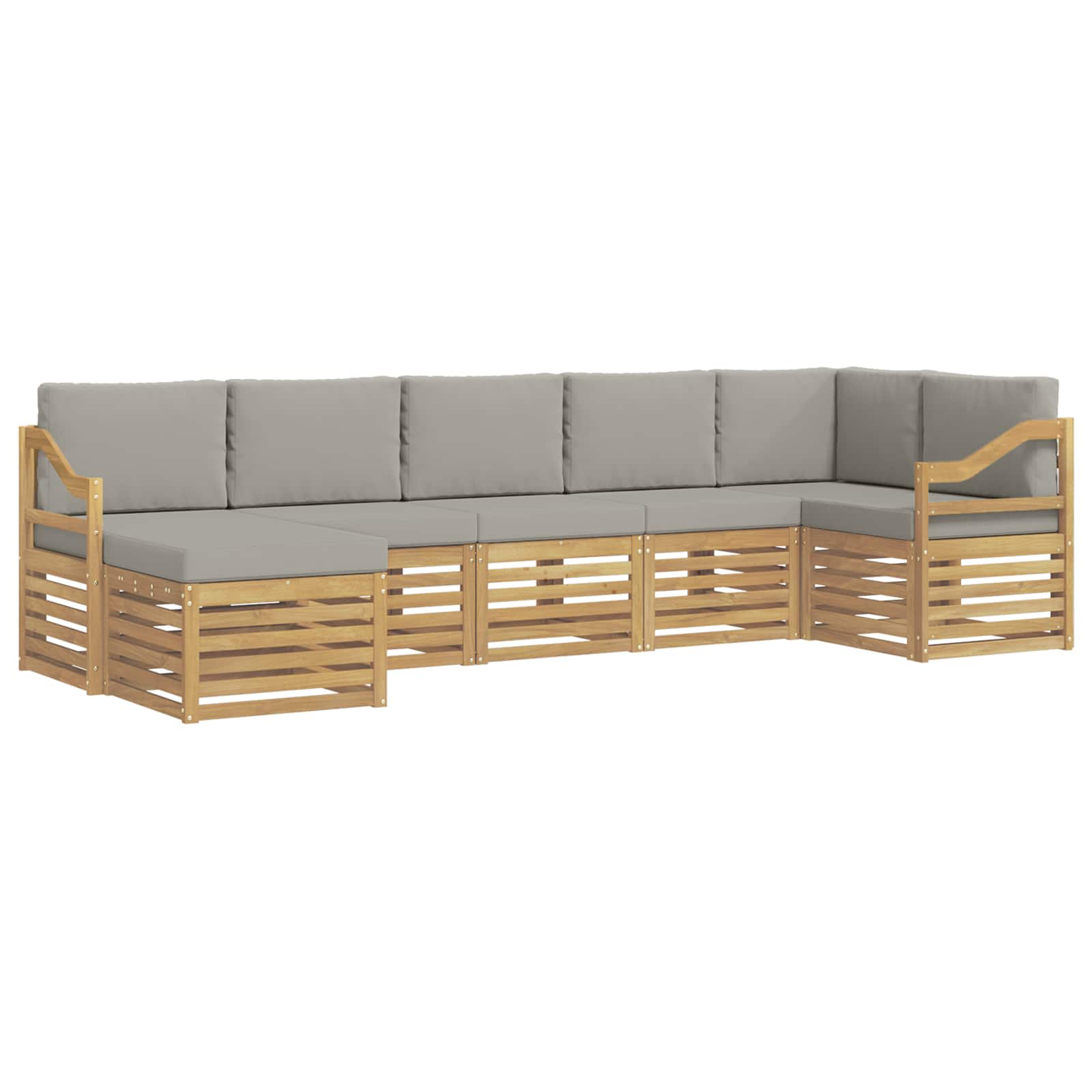 Set vanjskih sofa 7 pcs Bijela i svjetlosiva
