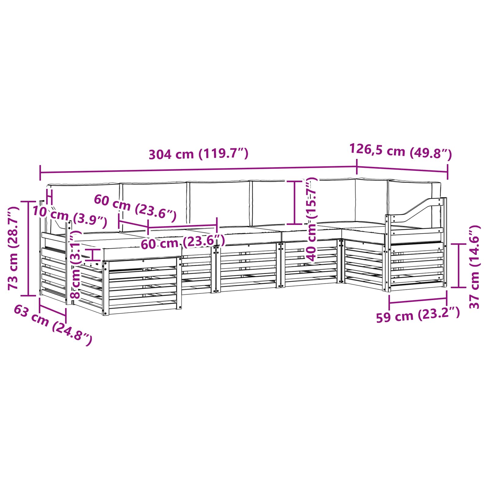 Set vanjskih sofa 7 pcs Bijela i antracit