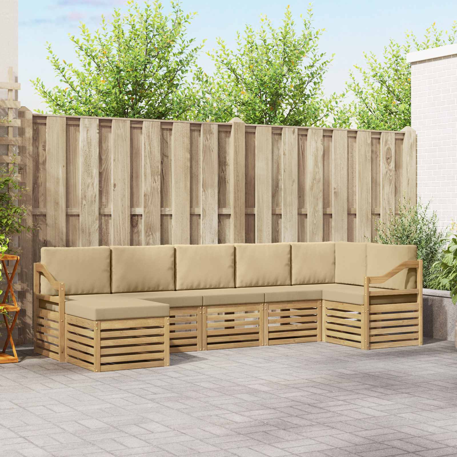 Set vanjskih sofa 7 pcs Bijela i bež