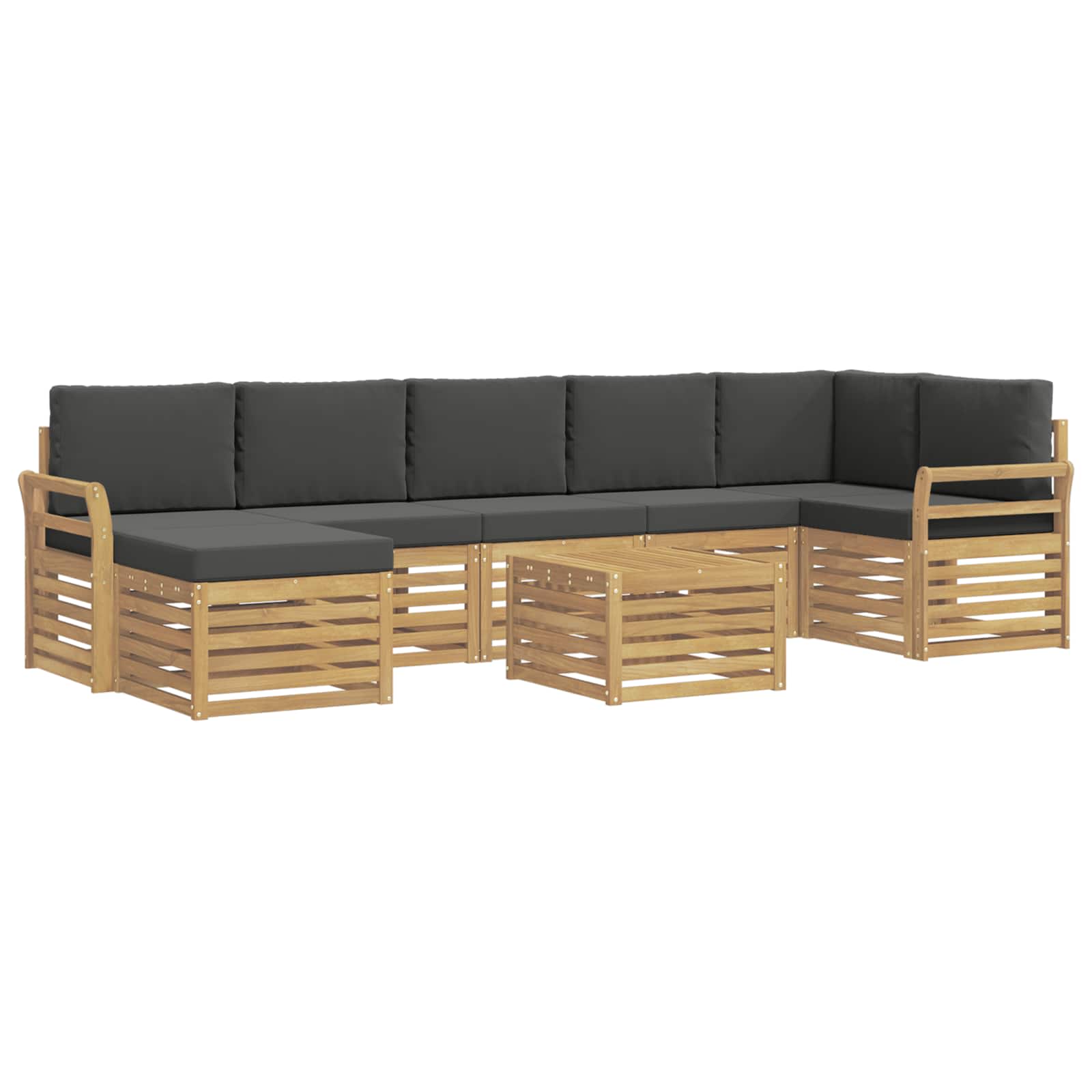 Set vanjskih sofa 8 pcs Bijela i antracit 59 x 59 x 37 cm