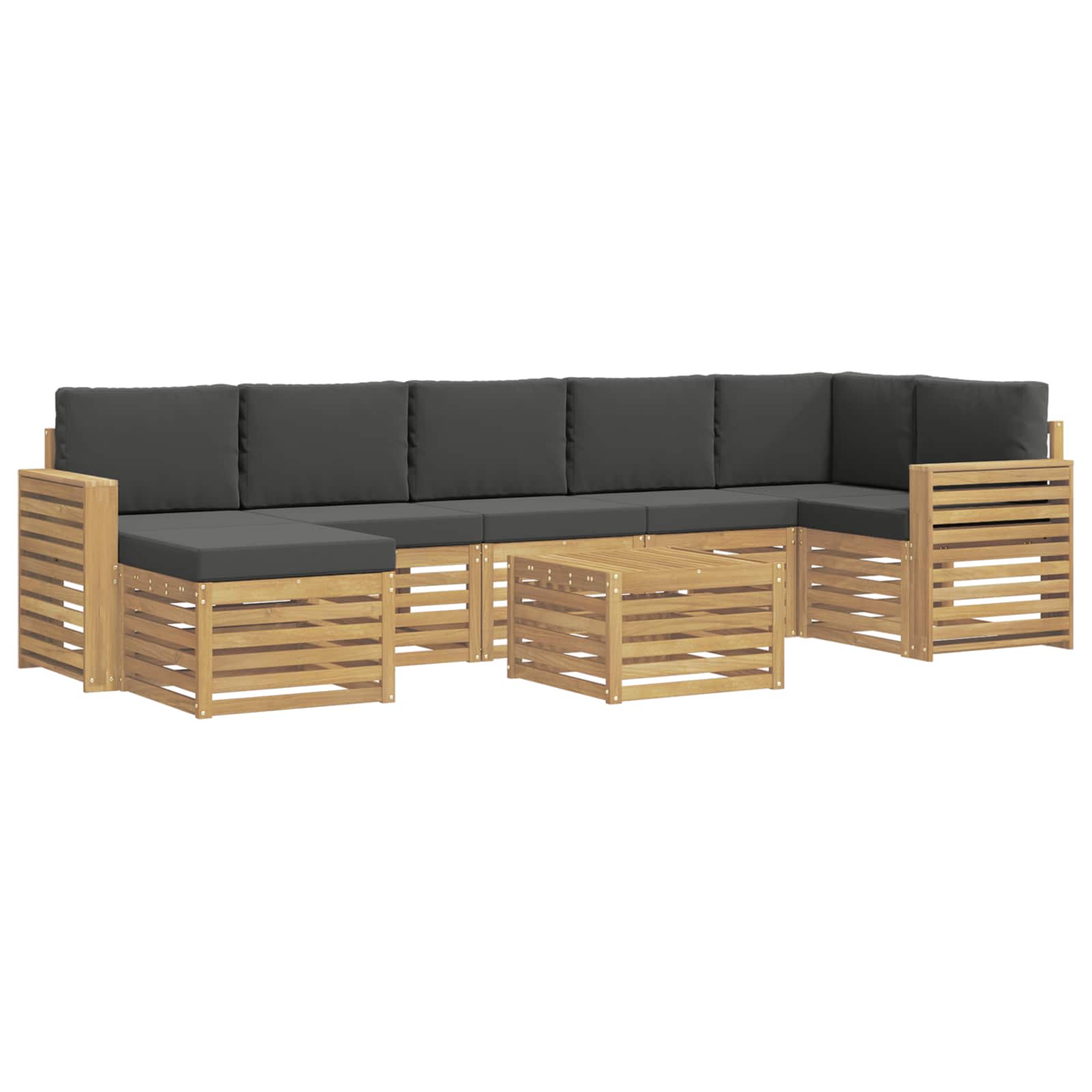 Set vanjskih sofa 8 pcs Bijela i antracit 59 x 59 x 37 cm