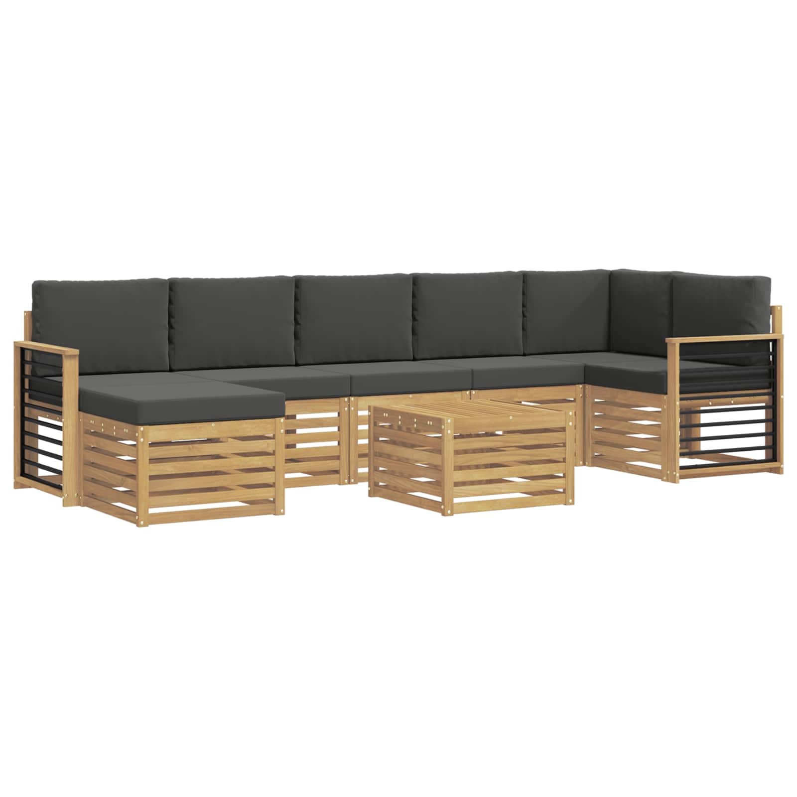 Set vanjskih sofa 8 pcs Bijela i antracit 59 x 59 x 37 cm