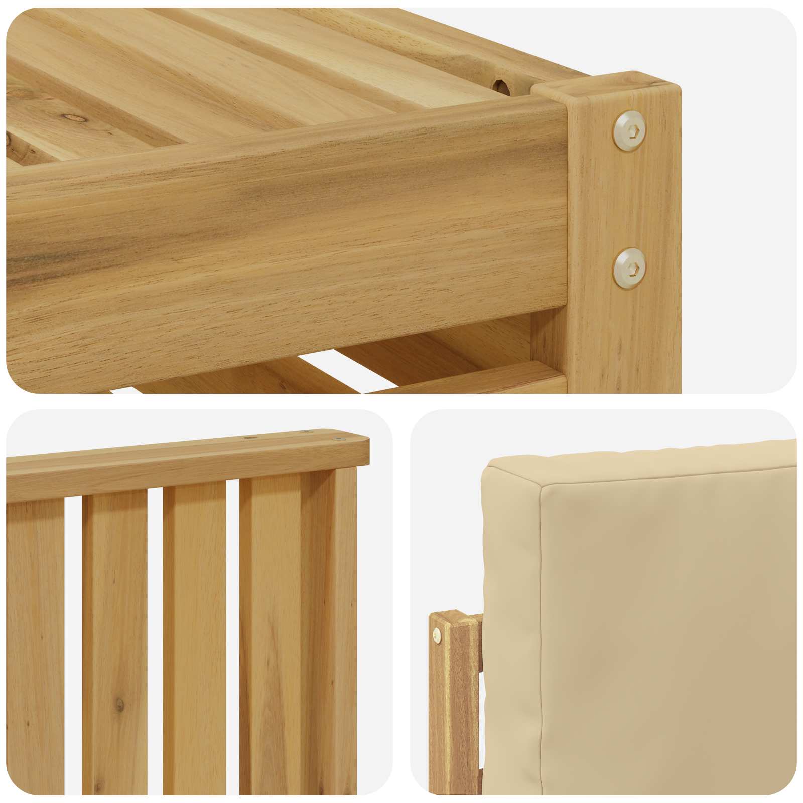 Set vanjskih sofa 6 pcs Bijela i bež 249 x 122,5 x 73 cm