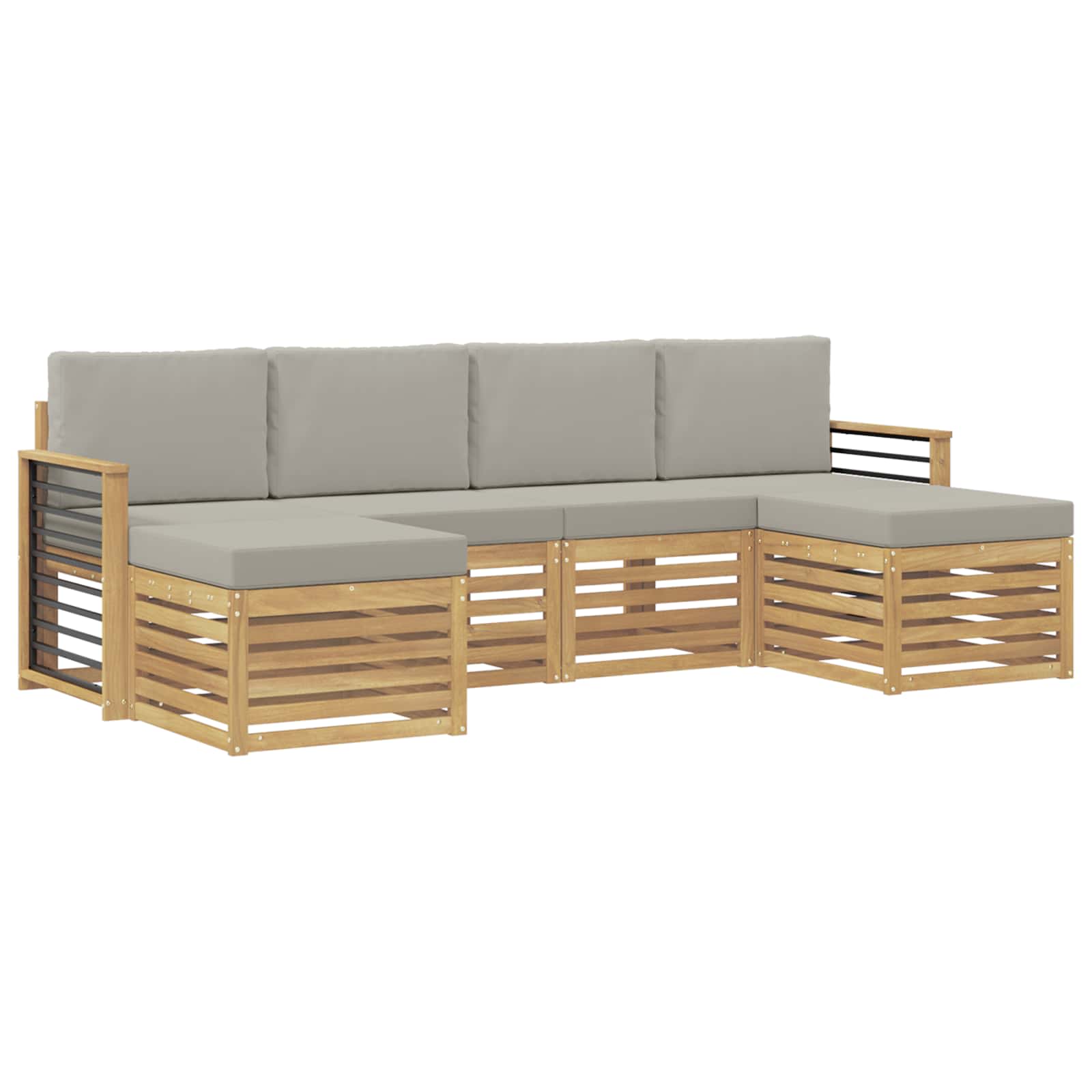 Setovi sofa 6 pcs Bijela i svjetlosiva 249 x 122,5 x 73 cm