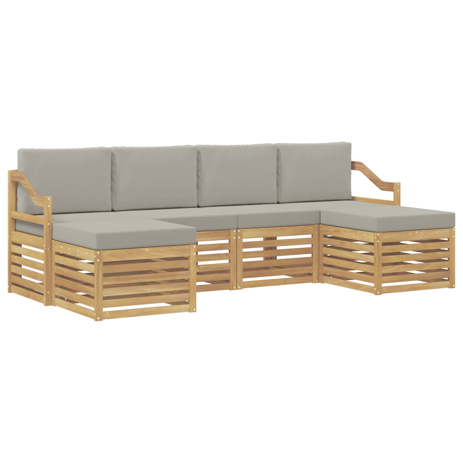 Setovi sofa 6 pcs Bijela i svjetlosiva 245 x 122,5 x 73 cm