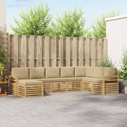 Set vanjskih sofa 8 pcs Bijela i bež 308 x 190 x 73 cm