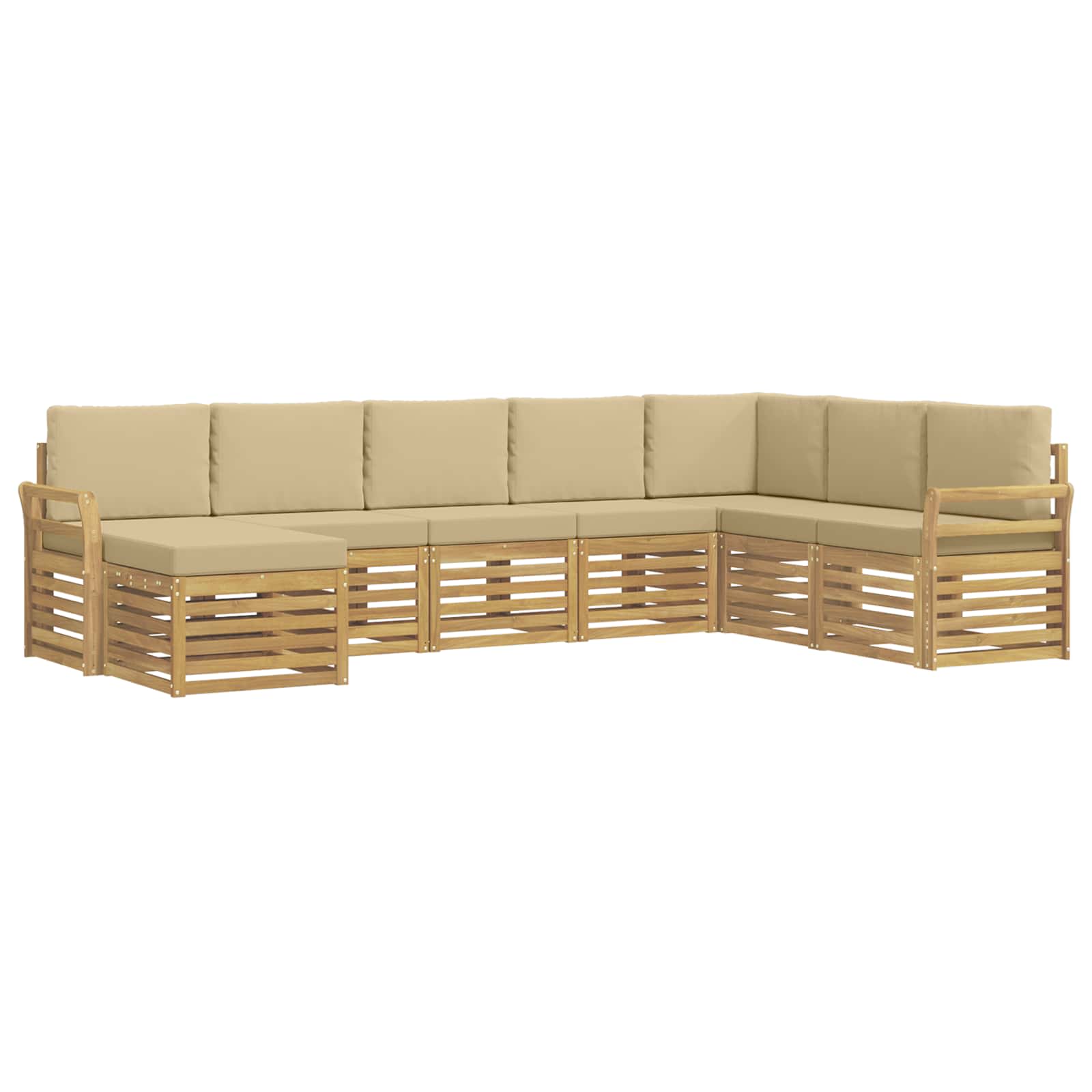 Set vanjskih sofa 8 pcs Bijela i bež 308 x 190 x 73 cm