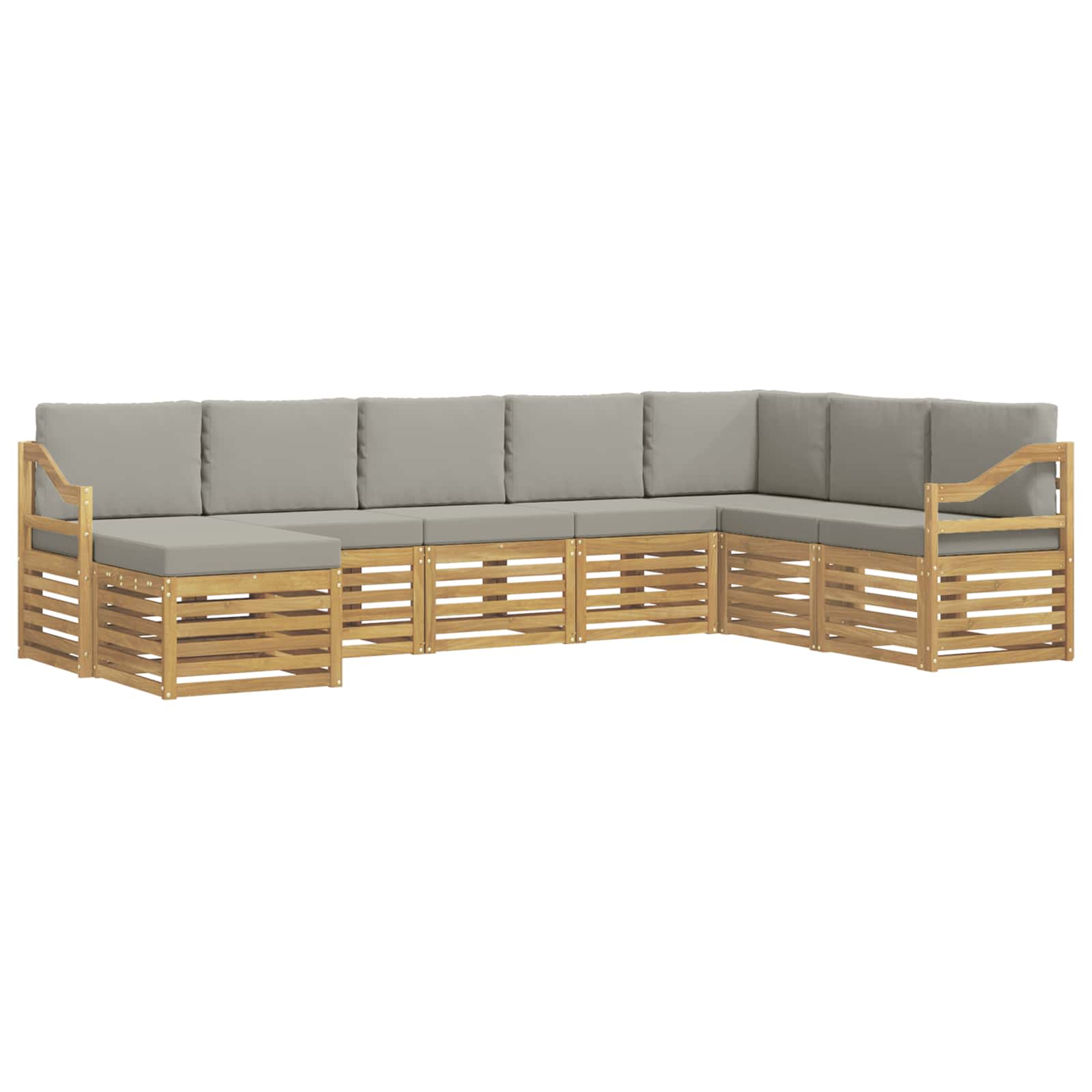 Set vanjskih sofa 8 pcs Bijela i svjetlosiva