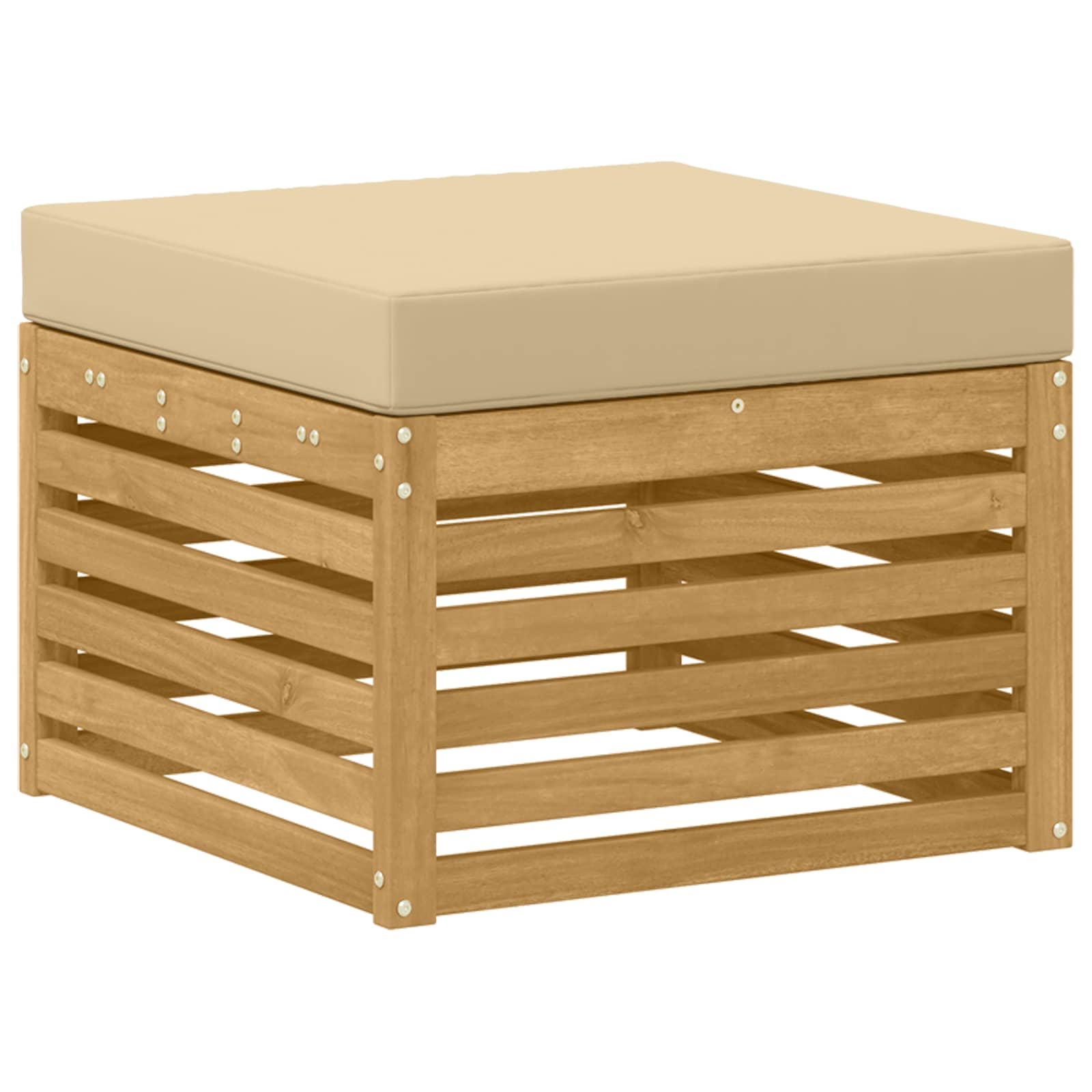 Set vanjskih sofa 7 pcs Bijela i Bež 59 x 59 x 37 cm Poliester