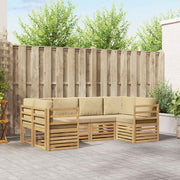 Sekcijska garnitura 6 pcs Bijela i bež 245 x 126,5 x 73 cm