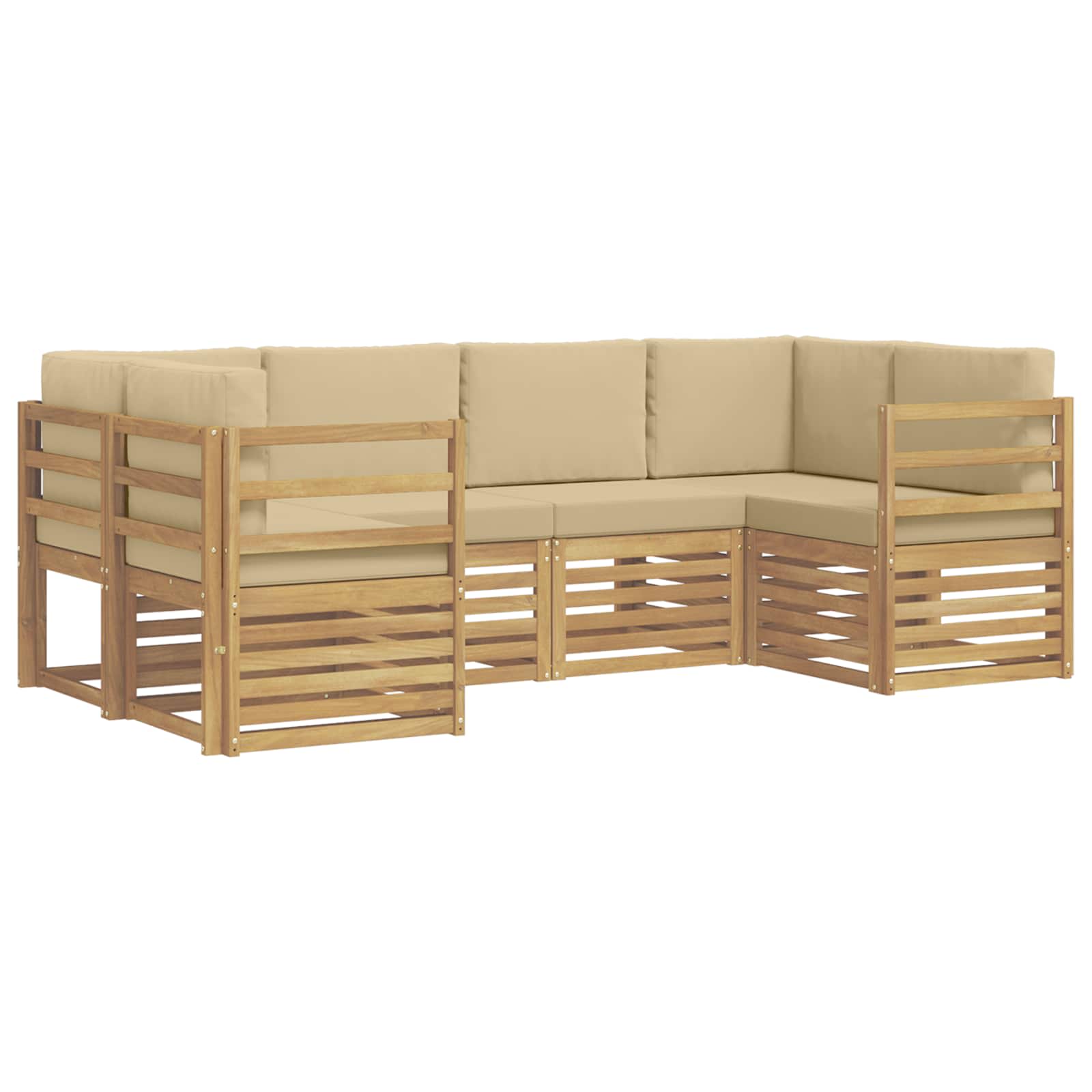 Sekcijska garnitura 6 pcs Bijela i bež 245 x 126,5 x 73 cm