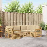Set vanjskih sofa 5 pcs Bijela i Bež 245 x 128,5 x 73 cm