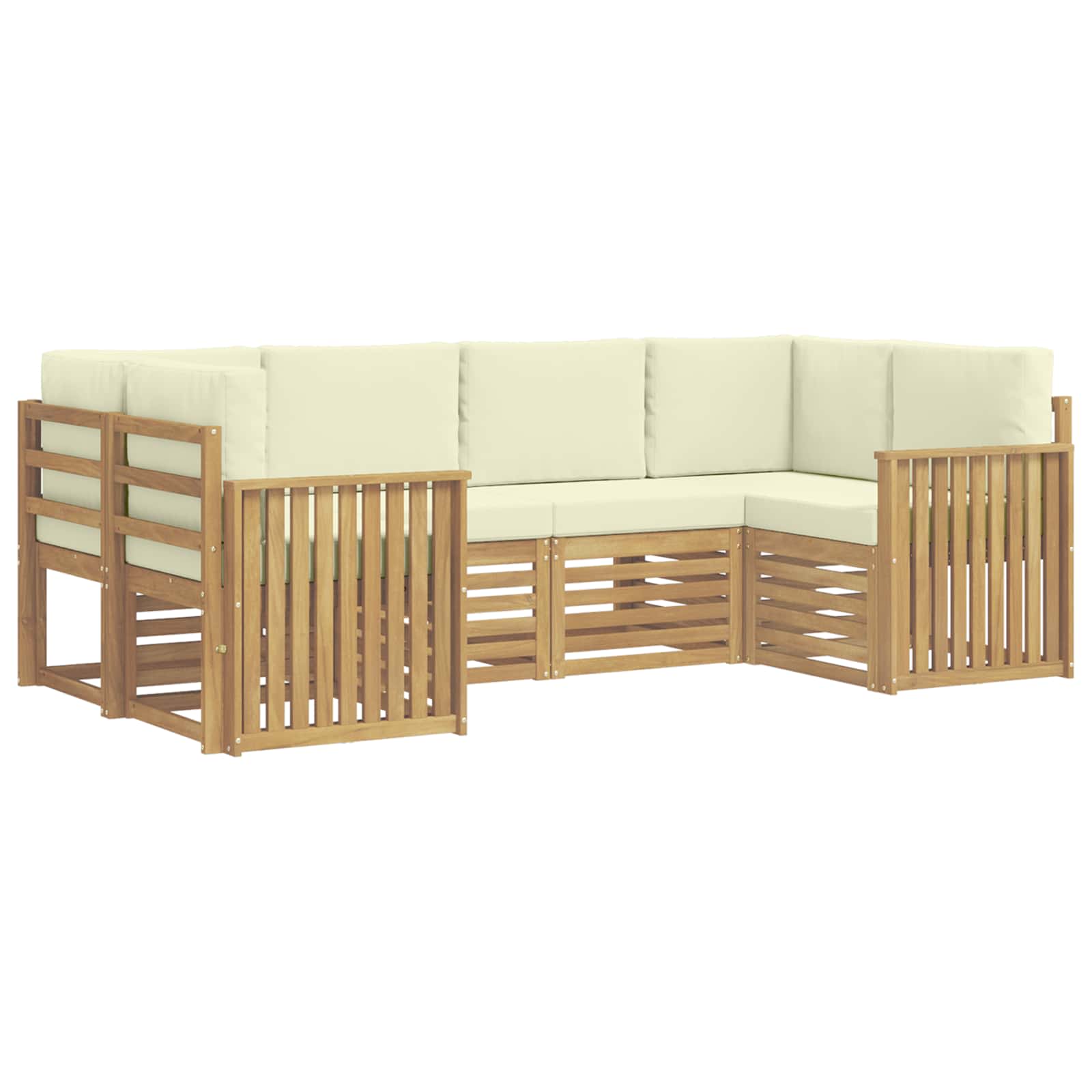 Set vanjskih sofa 6 pcs Bijela i krem 245 x 128,5 x 73 cm