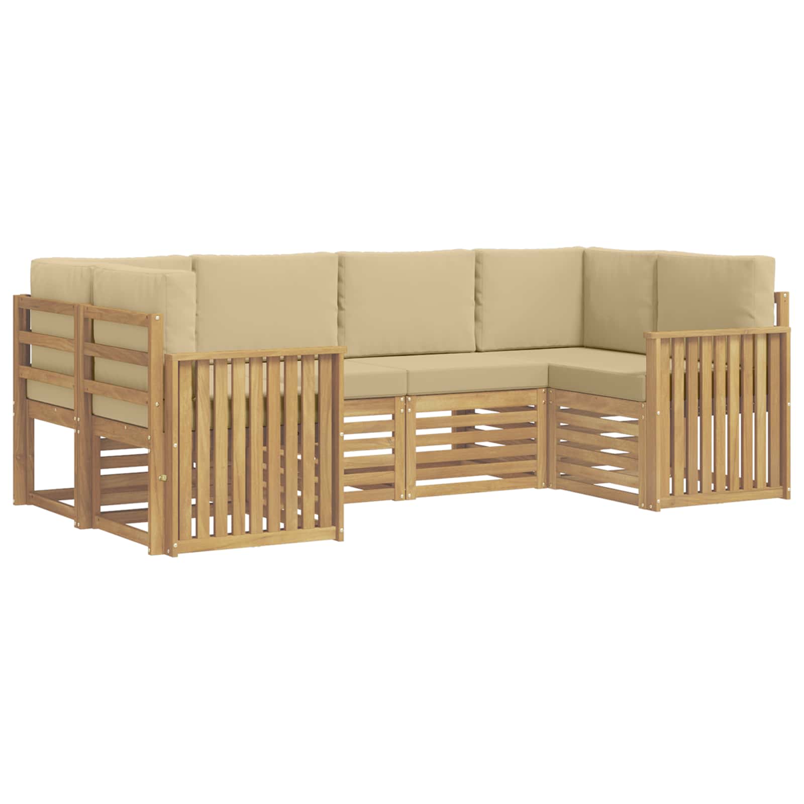 Set vanjskih sofa 6 pcs Bijela i bež 245 x 128,5 x 73 cm