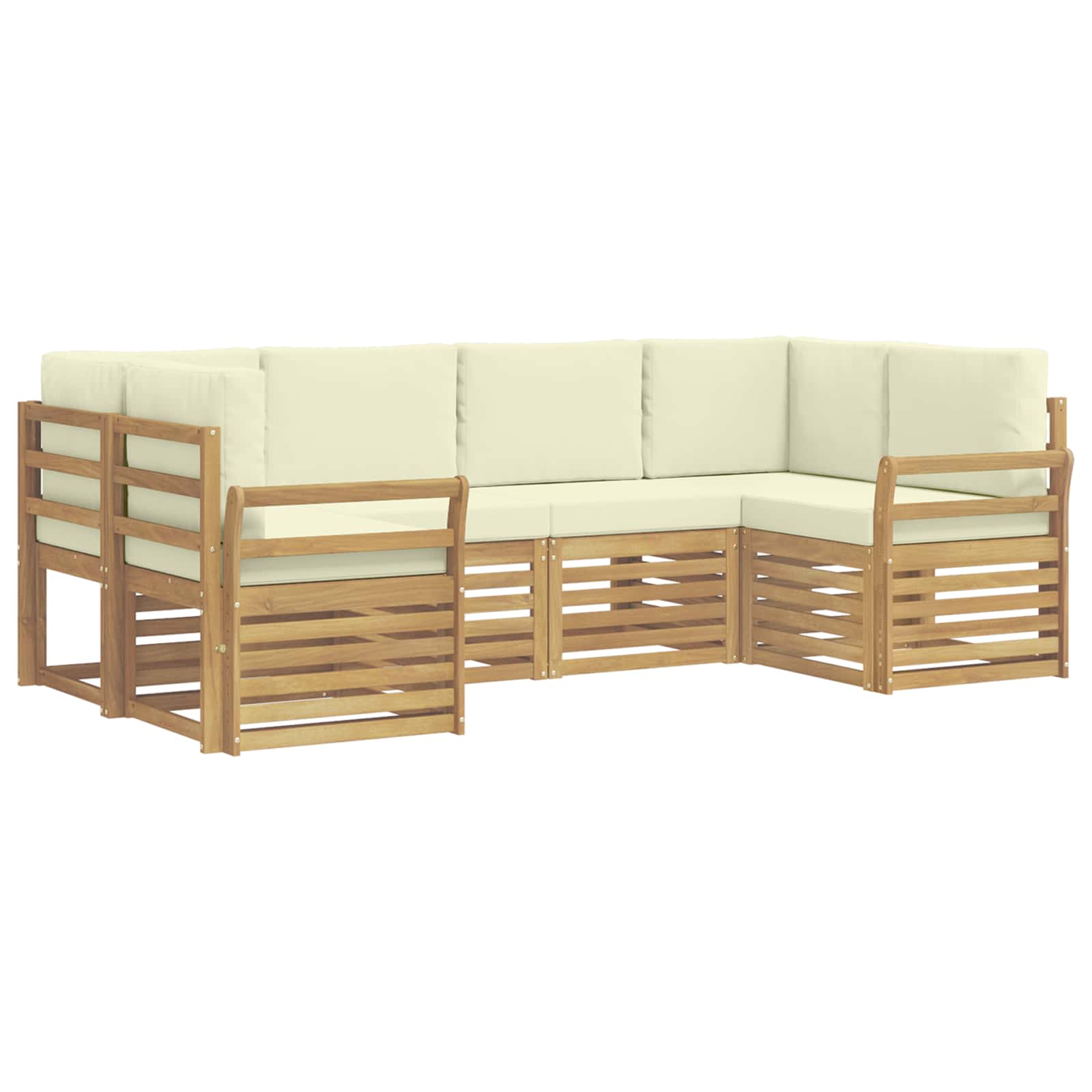 Set vanjskih sofa 6 pcs Bijela i krem 245 x 130,5 x 73 cm