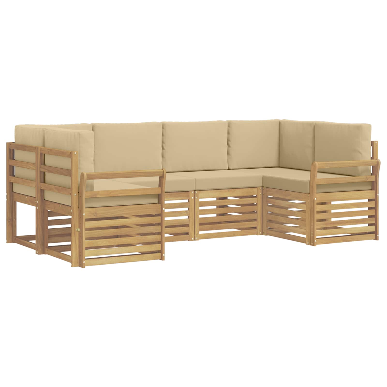 Set vanjskih sofa 6 pcs Bijela i bež 245 x 130,5 x 73 cm
