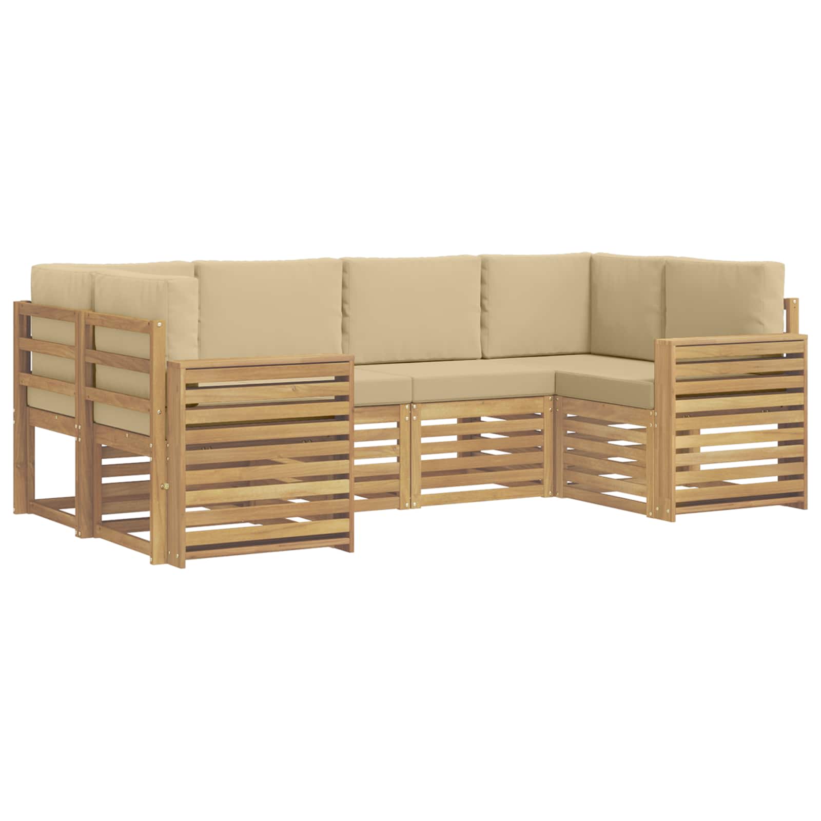 Set vanjskih sofa 6 pcs Bijela i bež 245 x 132,5 x 73 cm