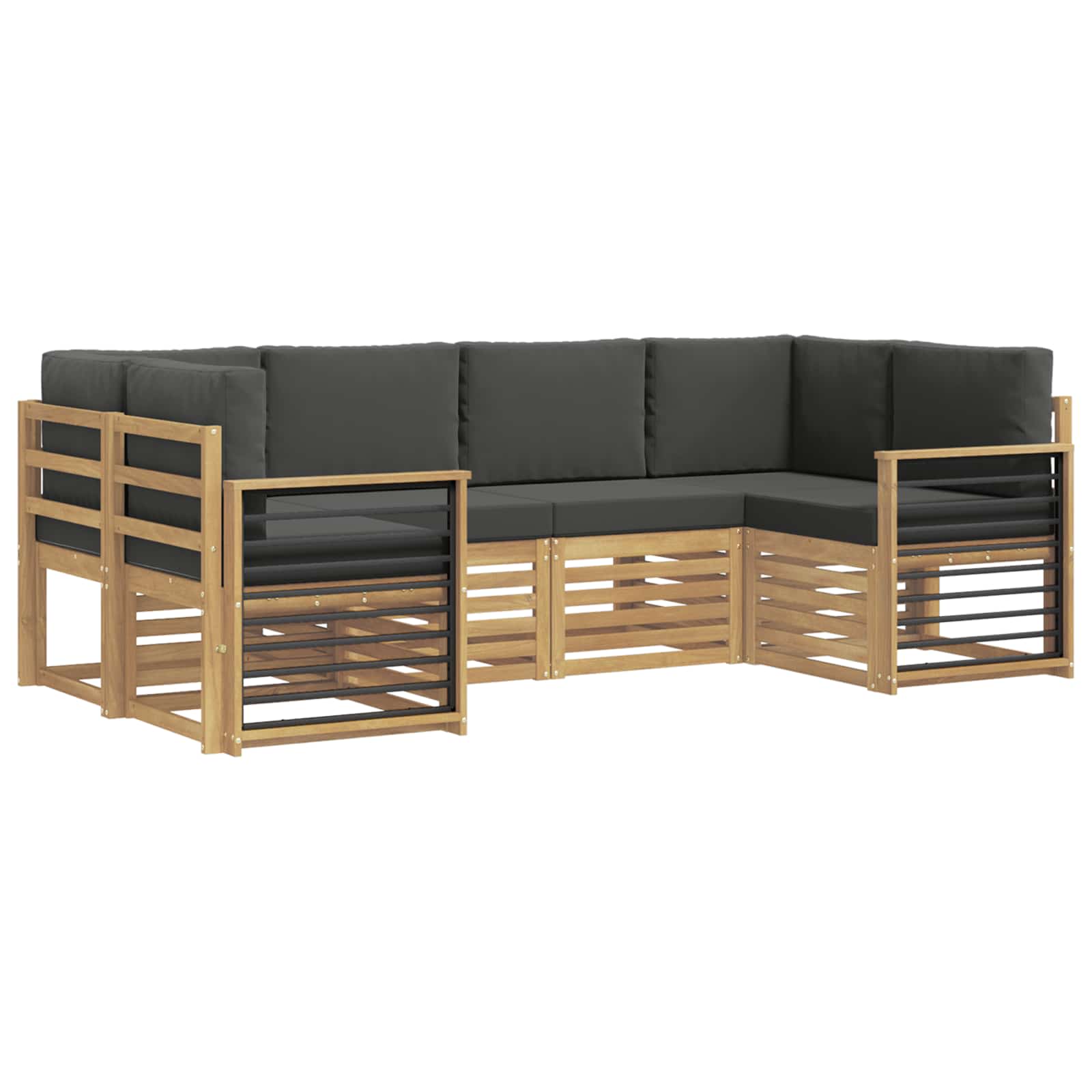 Sekcijska garnitura 6 pcs Bijela i antracit 245 x 128,5 x 73 cm