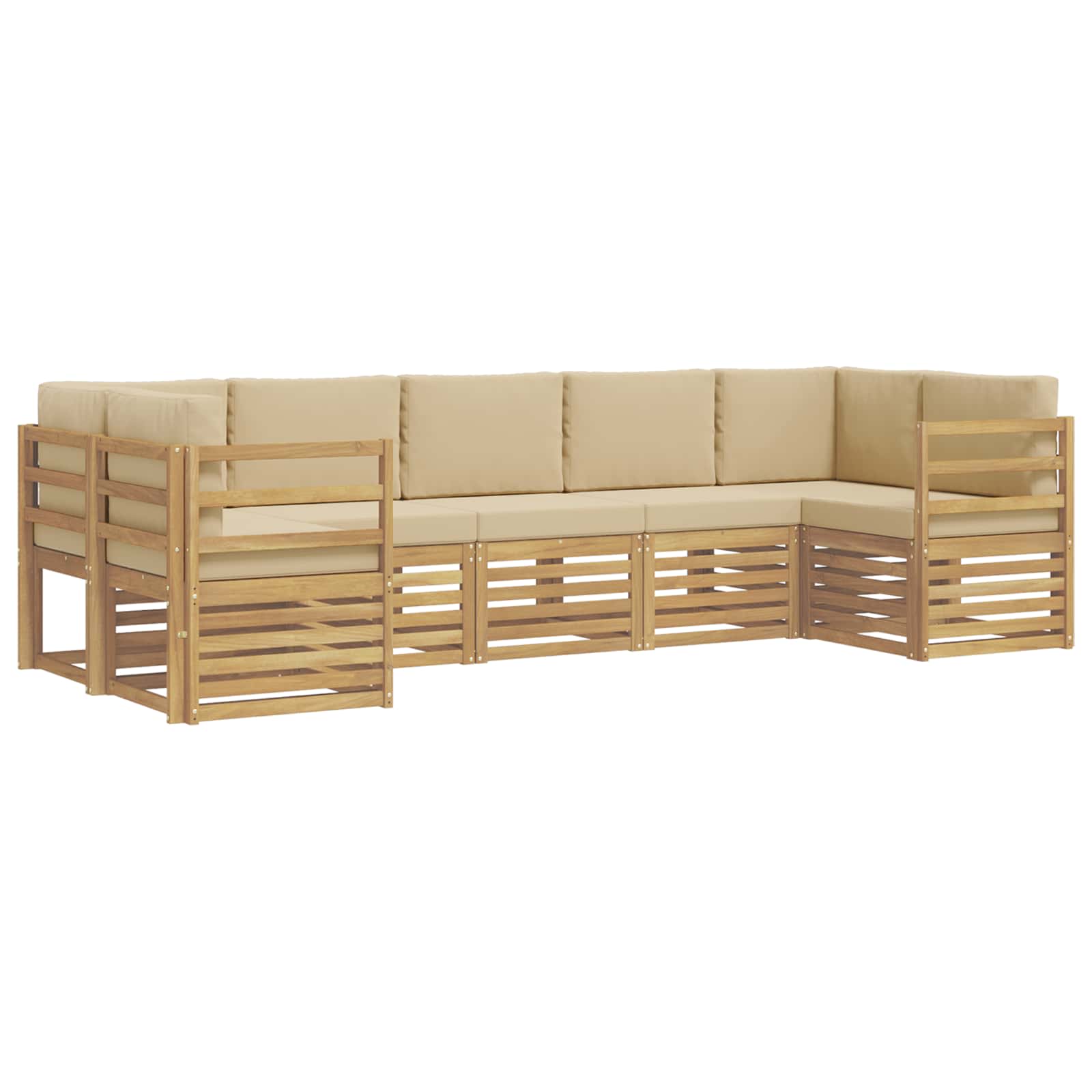 Sekcijska garnitura 7 pcs Bijela i bež 304 x 126,5 x 73 cm