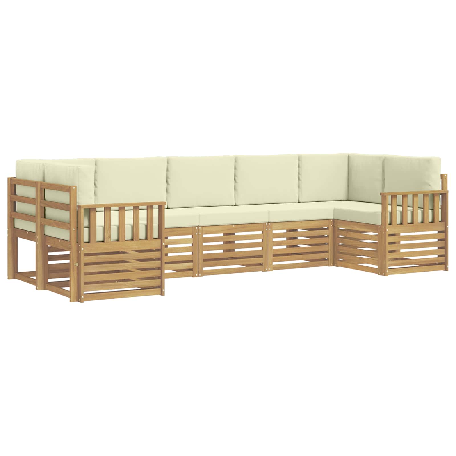 Set vanjskih sofa 6 pcs Bijela i Krem 304 x 128,5 x 73 cm