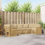 Set vanjskih sofa 7 pcs Bijela i bež 304 x 128,5 x 73 cm