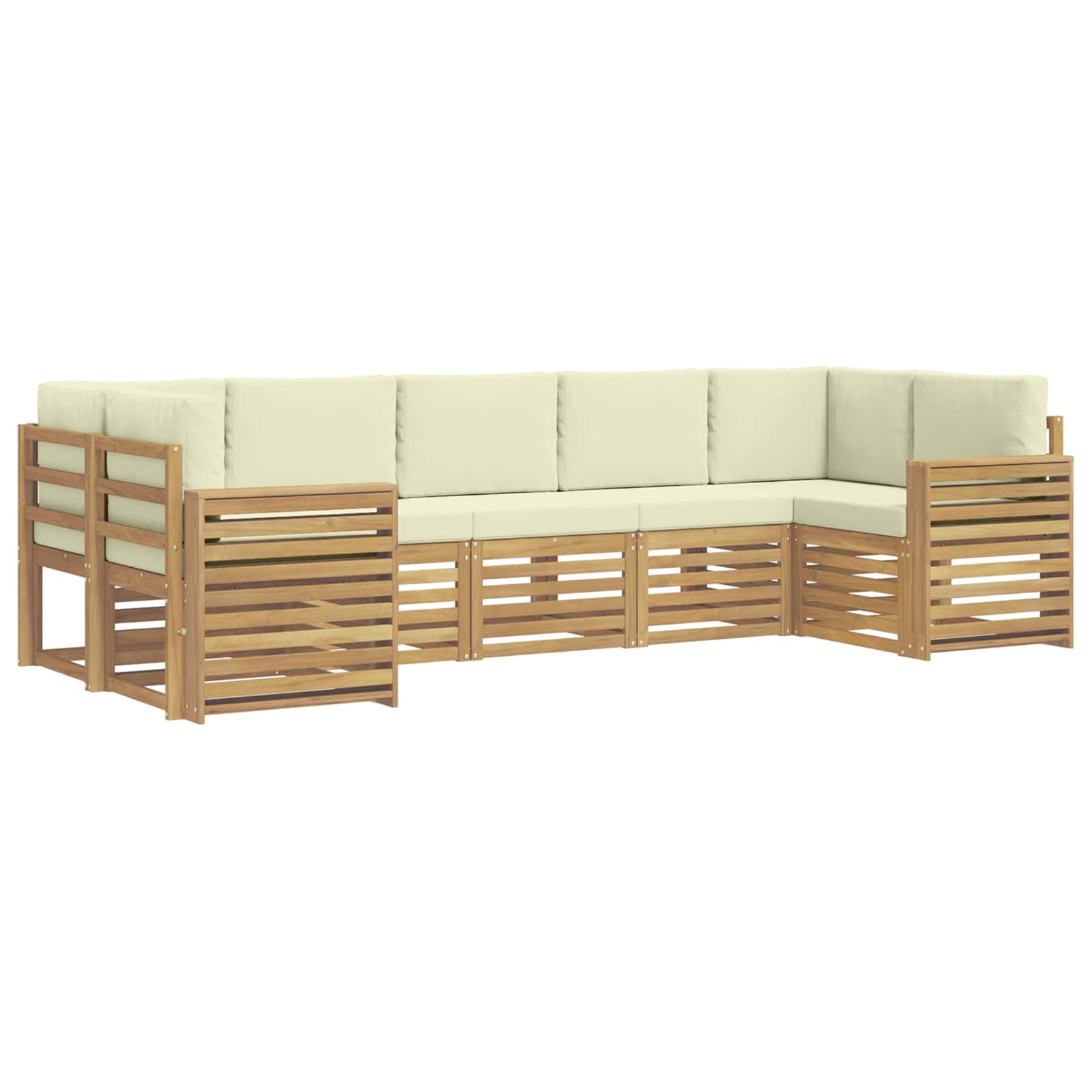 Set vanjskih sofa 7 pcs Bijela i krem 304 x 132,5 x 73 cm