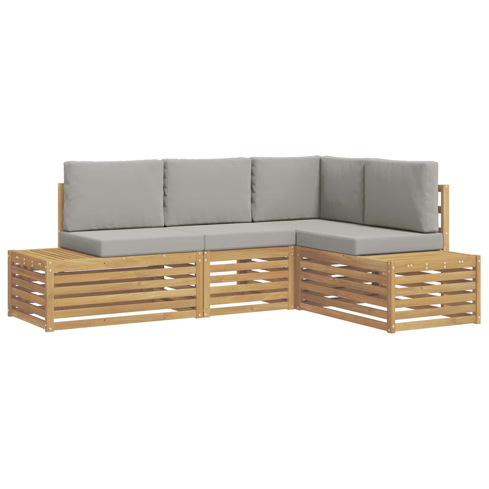 Set vanjskih sofa s jastukom 4 Komad Bijela i svjetlosiva