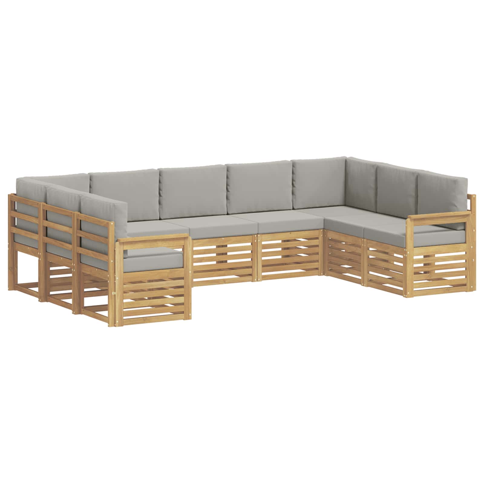 Set vanjskih sofa 7 pcs Bijela i svijetlosiva