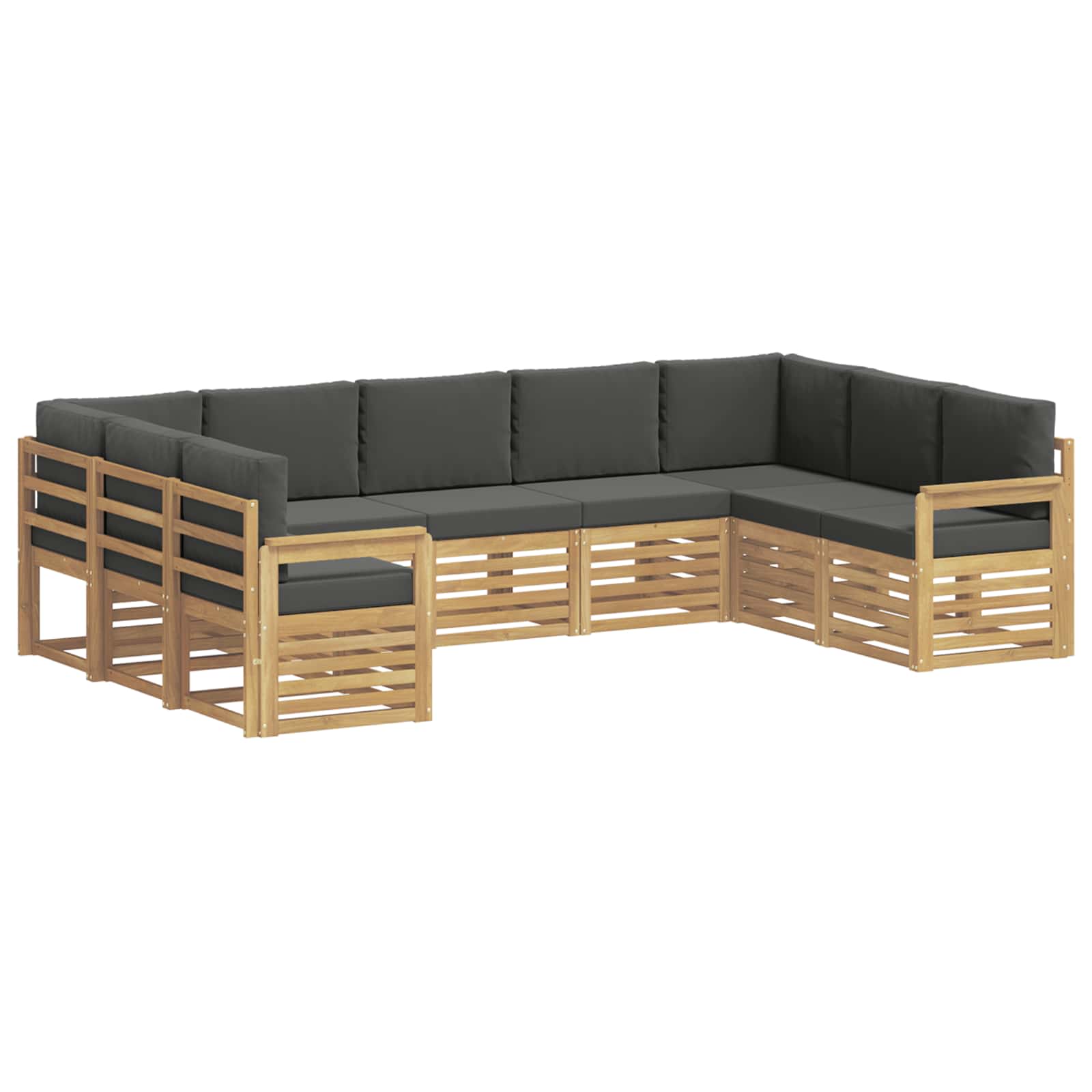 Set vanjskih sofa 7 pcs Bijela i Antracit 304 x 128,5 x 73 cm
