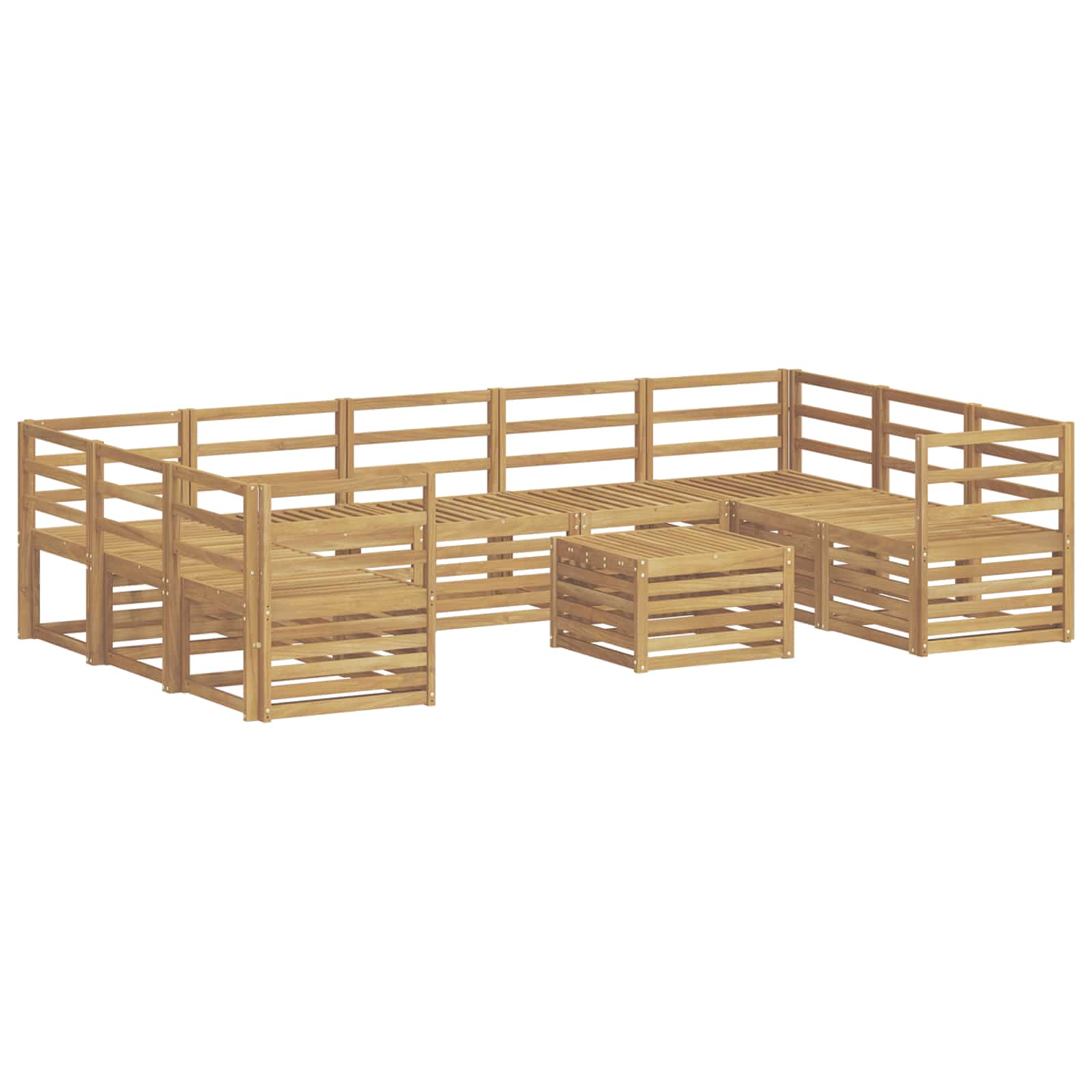 Set vanjskih sofa 10 pcs Bijela 59 x 59 x 37 cm