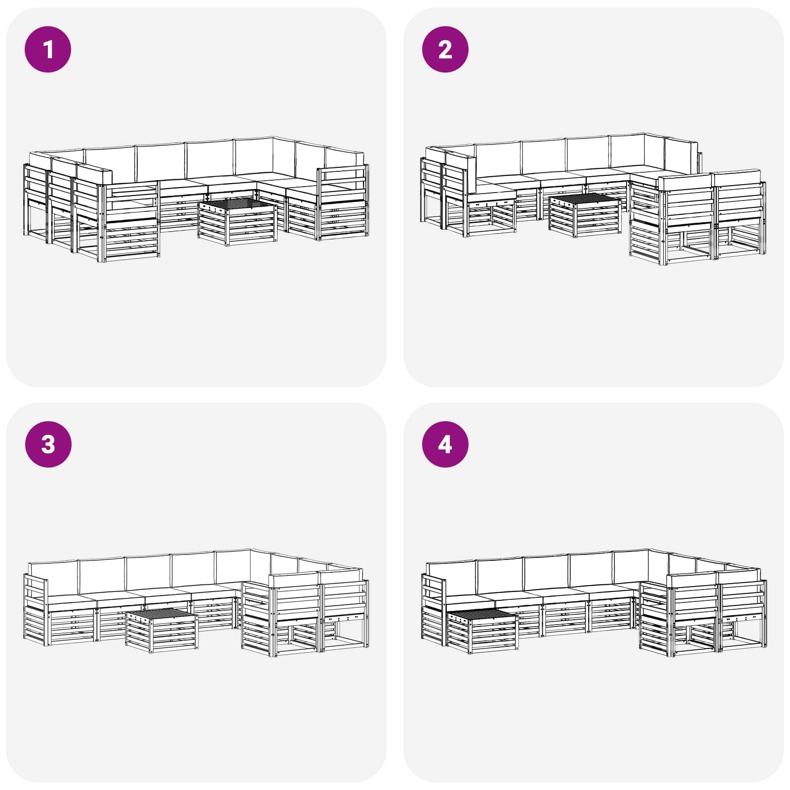 Set vanjskih sofa 10 kom. Bijela i bež Poliester