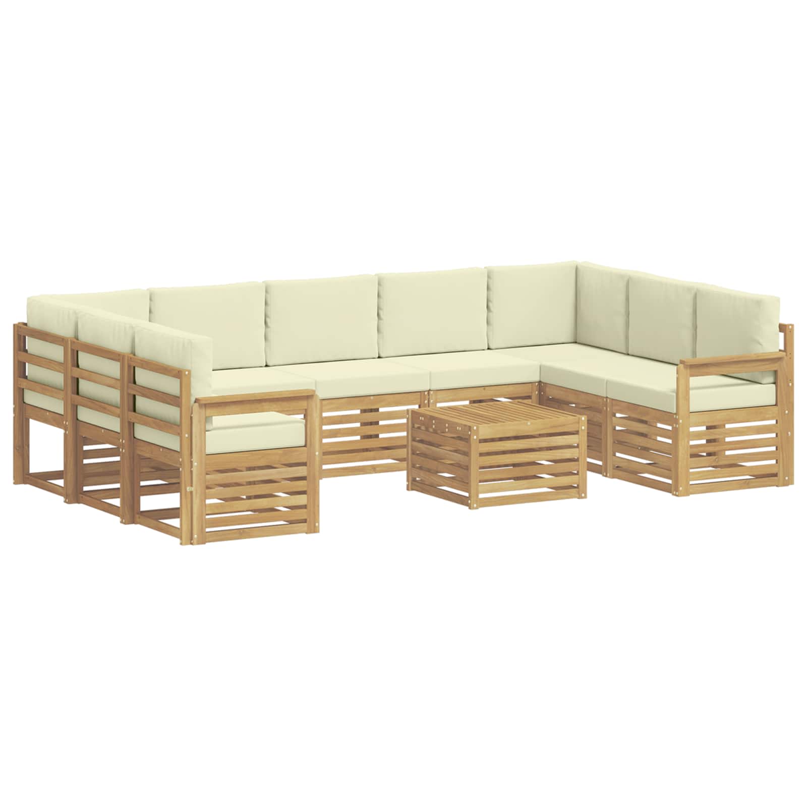 Set vanjskih sofa 10 kom. Bijela i Krem Poliester