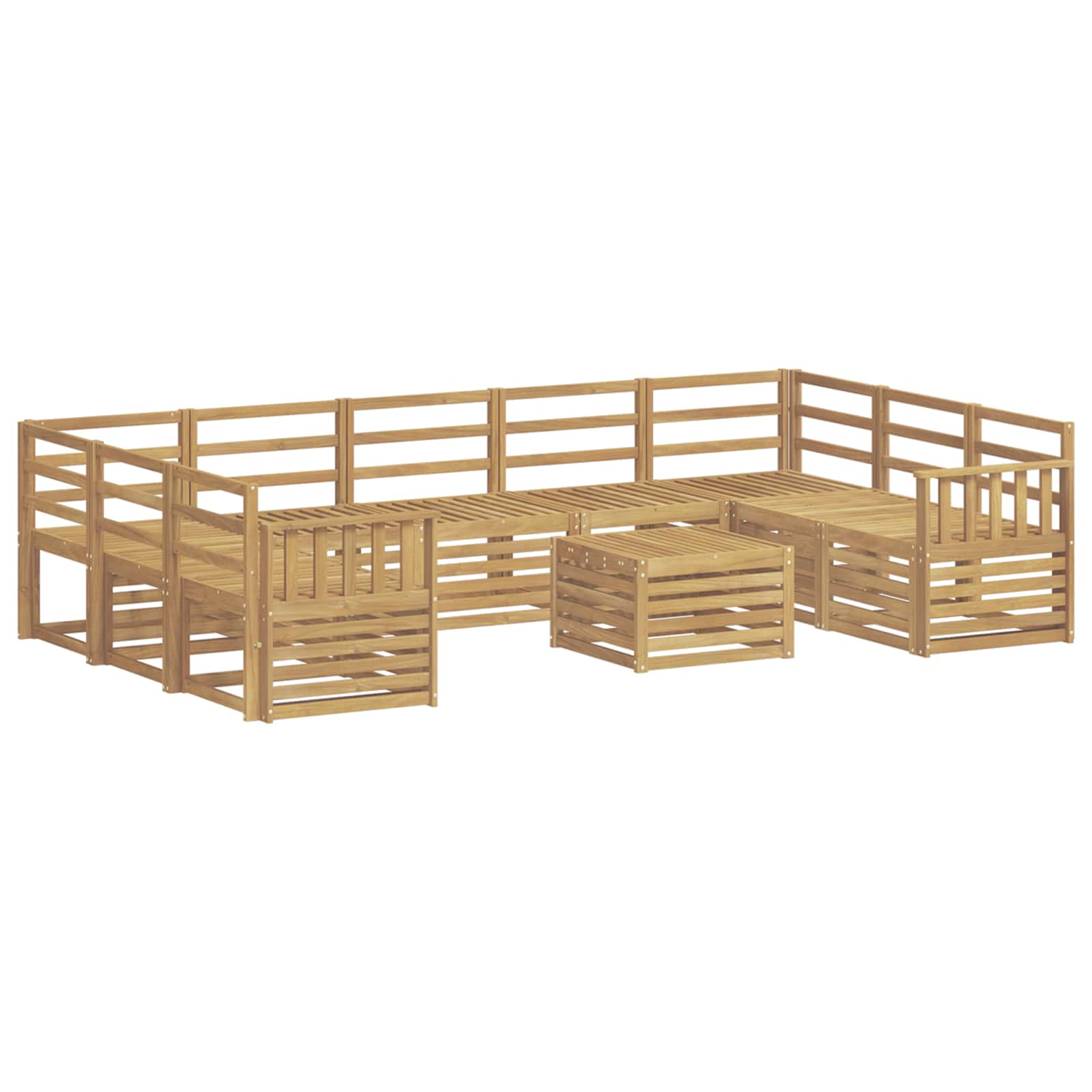 Set vanjskih sofa 10 pcs Bijela 59 x 59 x 37 cm
