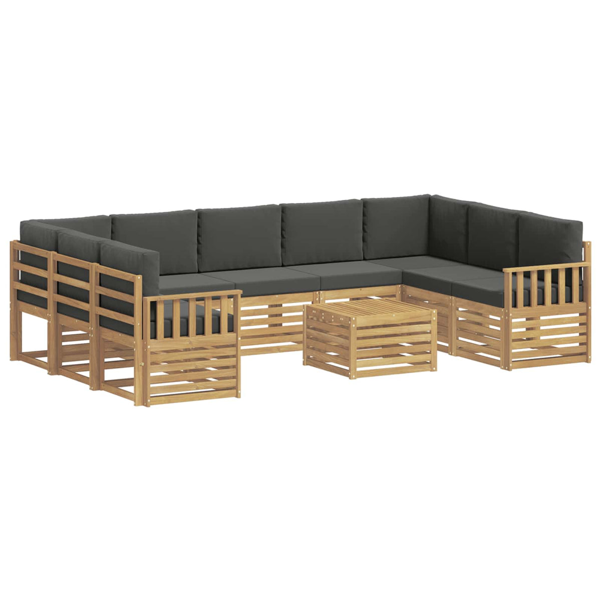 Set vanjskih sofa 10 kom. Bijela i Antracit Poliester