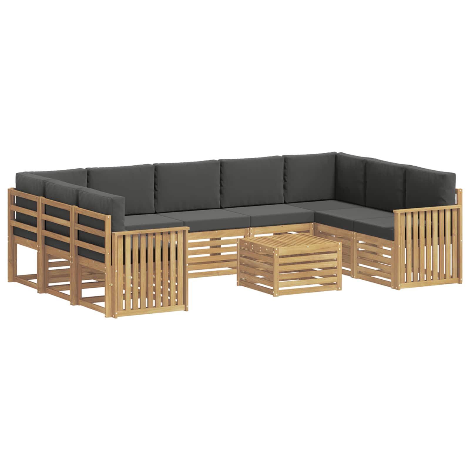 Set vanjskih sofa 10 kom. Bijela i antracit Poliester