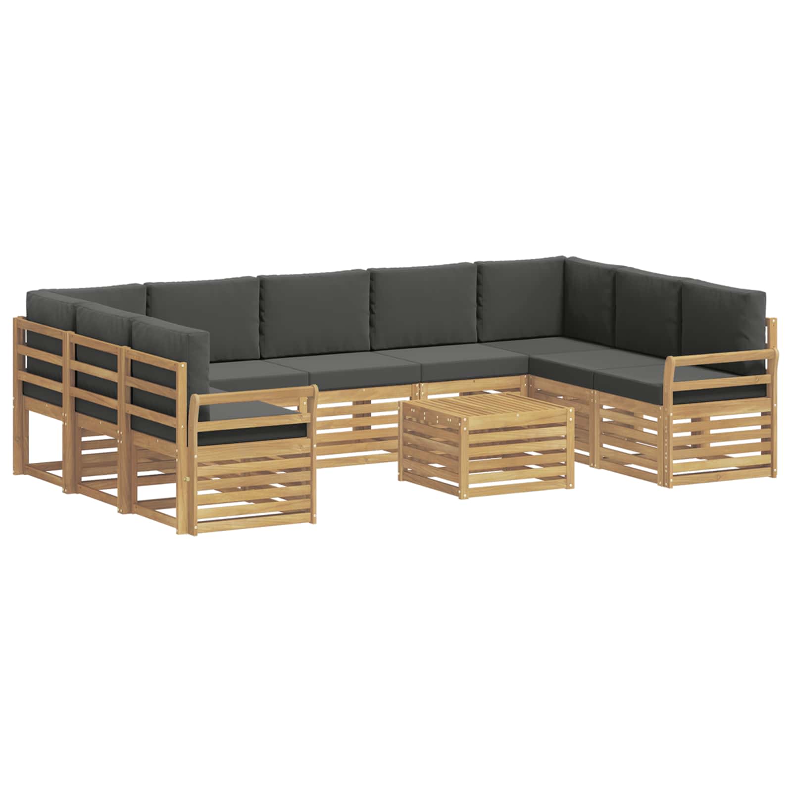 Set vanjskih sofa 10 kom. Bijela i antracit Poliester