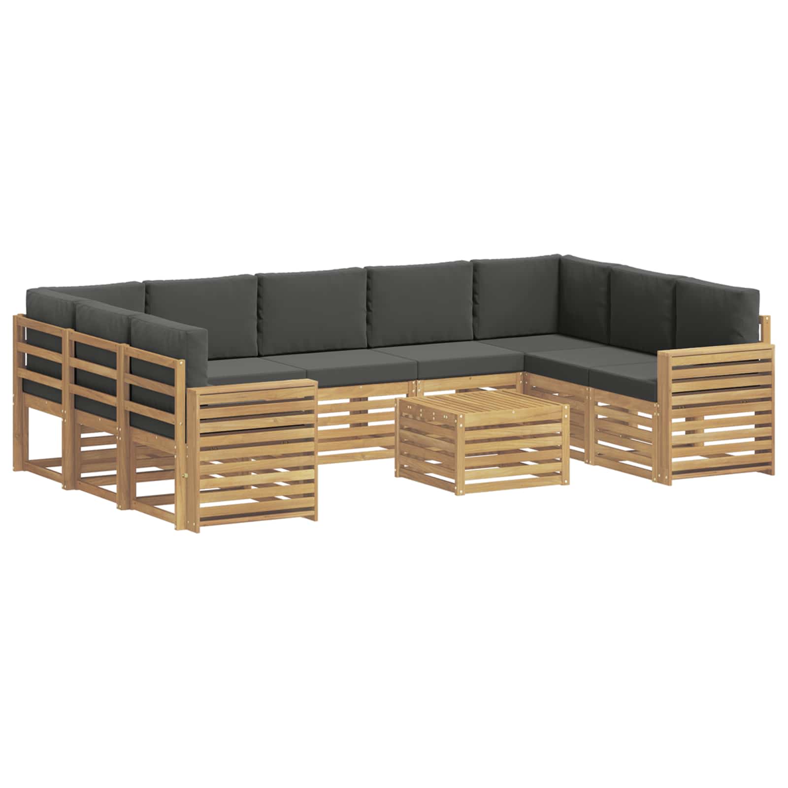 Set vanjskih sofa 10 kom. Bijela i antracit Poliester